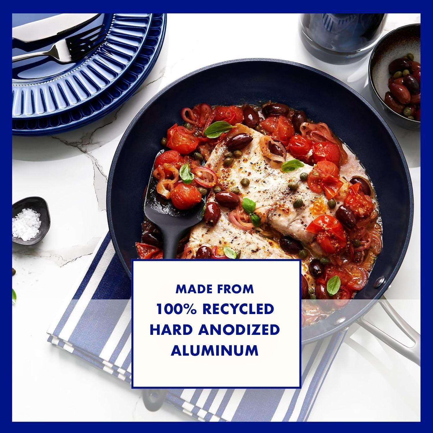 Blu. Cookware 12.6” Wok with Lid, Durable Non-Stick Stir Fry Pan