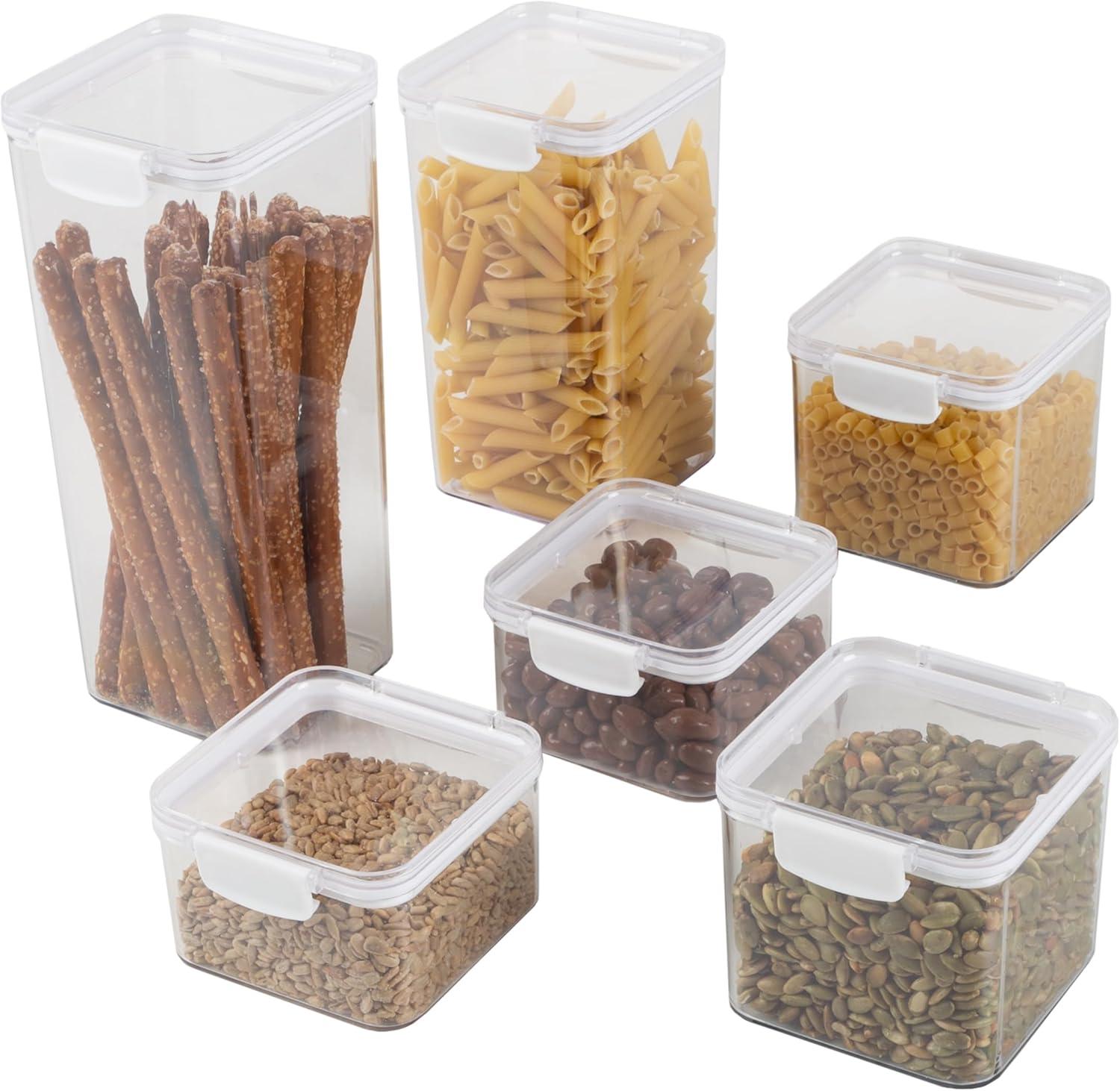 Clear Plastic 6-Piece Food Storage Container Set with Lids