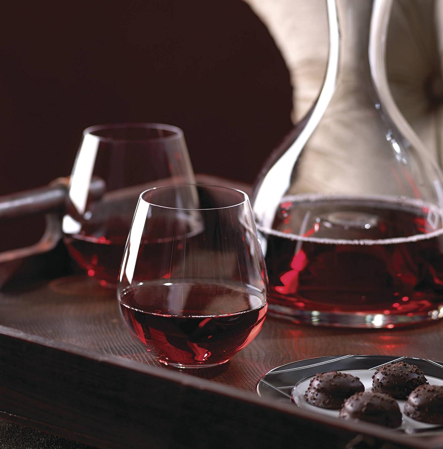Slovakian Simply Red Fine Crystal Tumbler Set, 4 Count