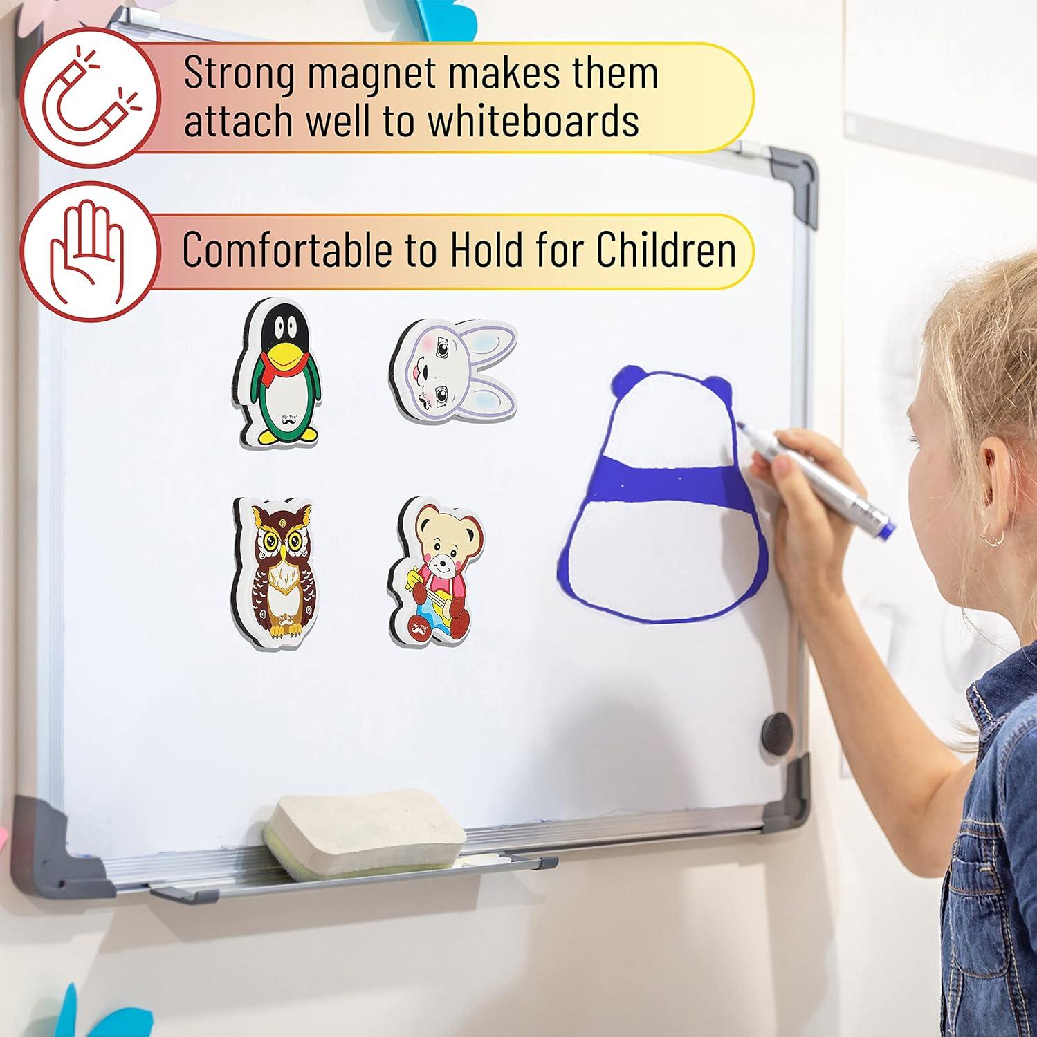 Mr. Pen- Cute Dry Erase Erasers, 6 Pack, Animal Shaped Whiteboard Erasers, Magnetic Eraser for Dry-Erase Boards