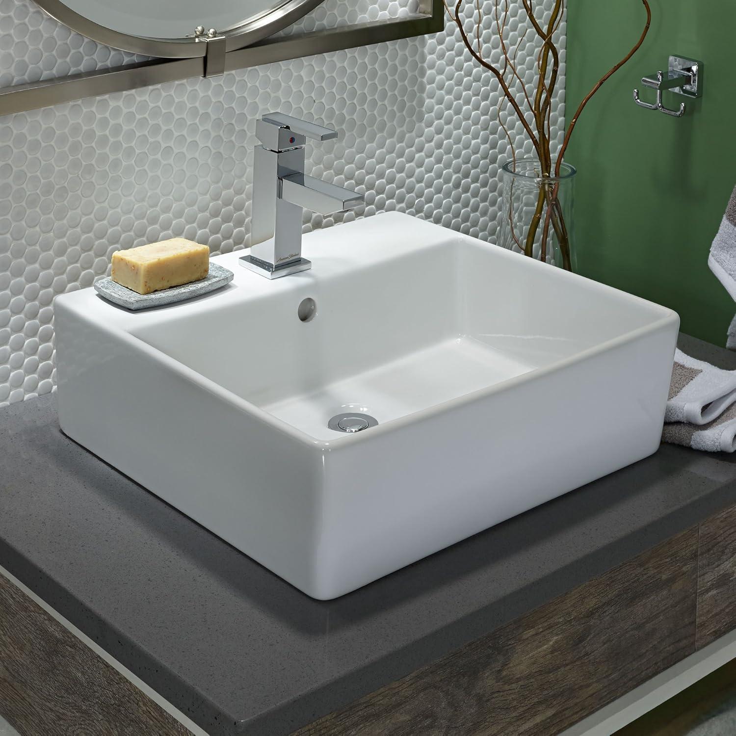 American Standard Loft 17.69'' White Ceramic Rectangular Bathroom Sink with Overflow