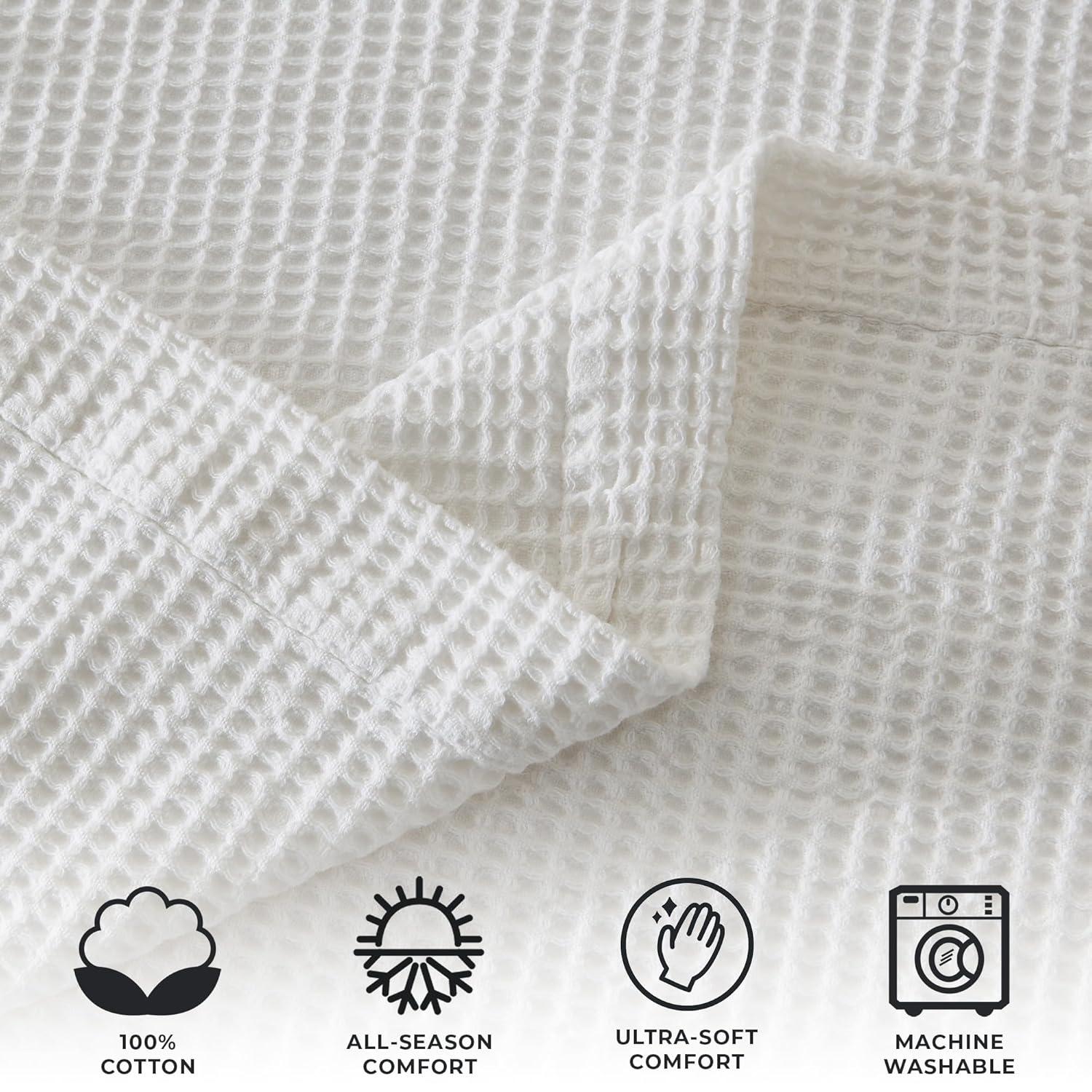 100% Cotton Lightweight Waffle Weave Summer Blanket