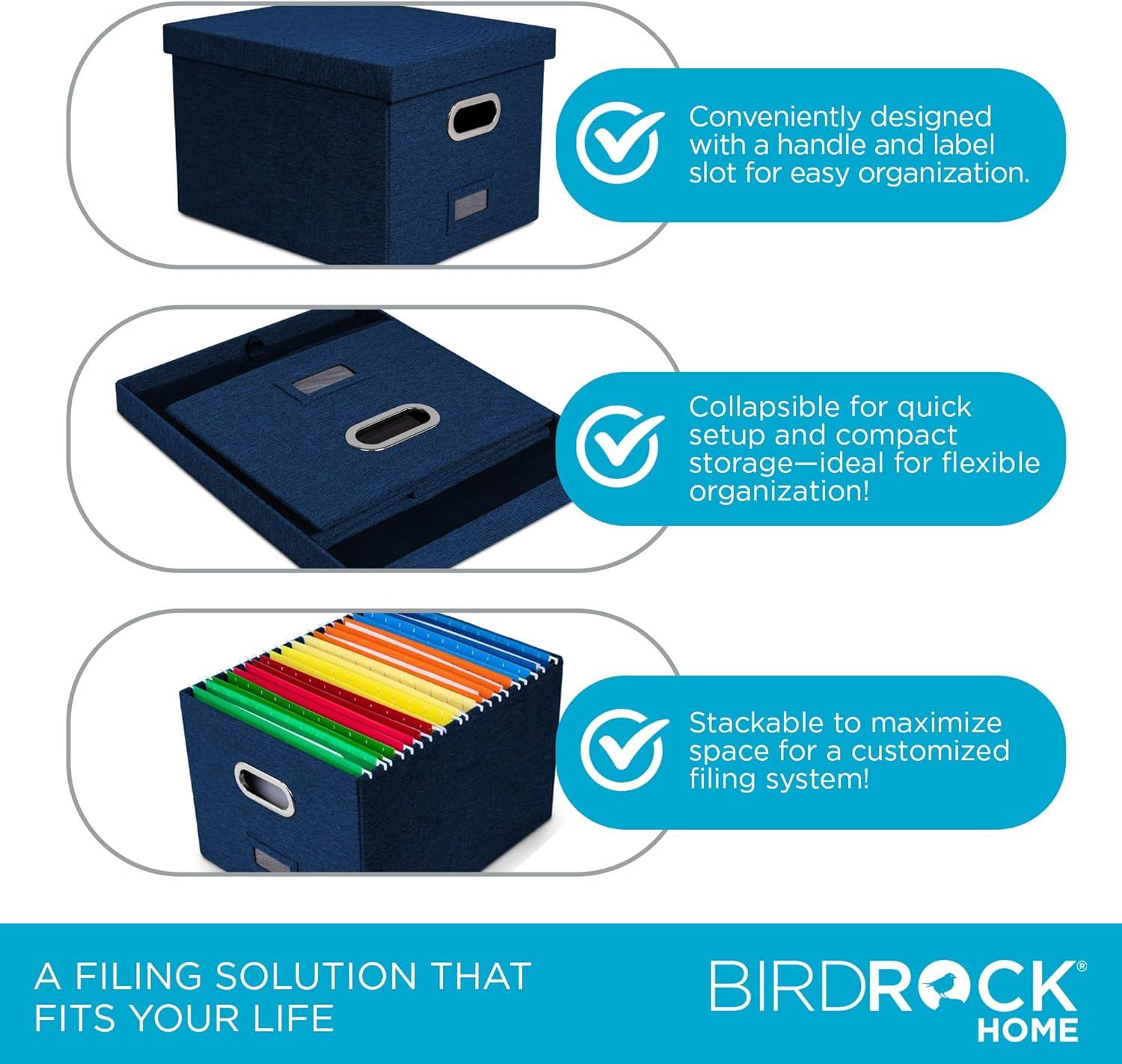BirdRock Home Internet's Best Collapsible File Storage Fabric Box & Reviews | Wayfair