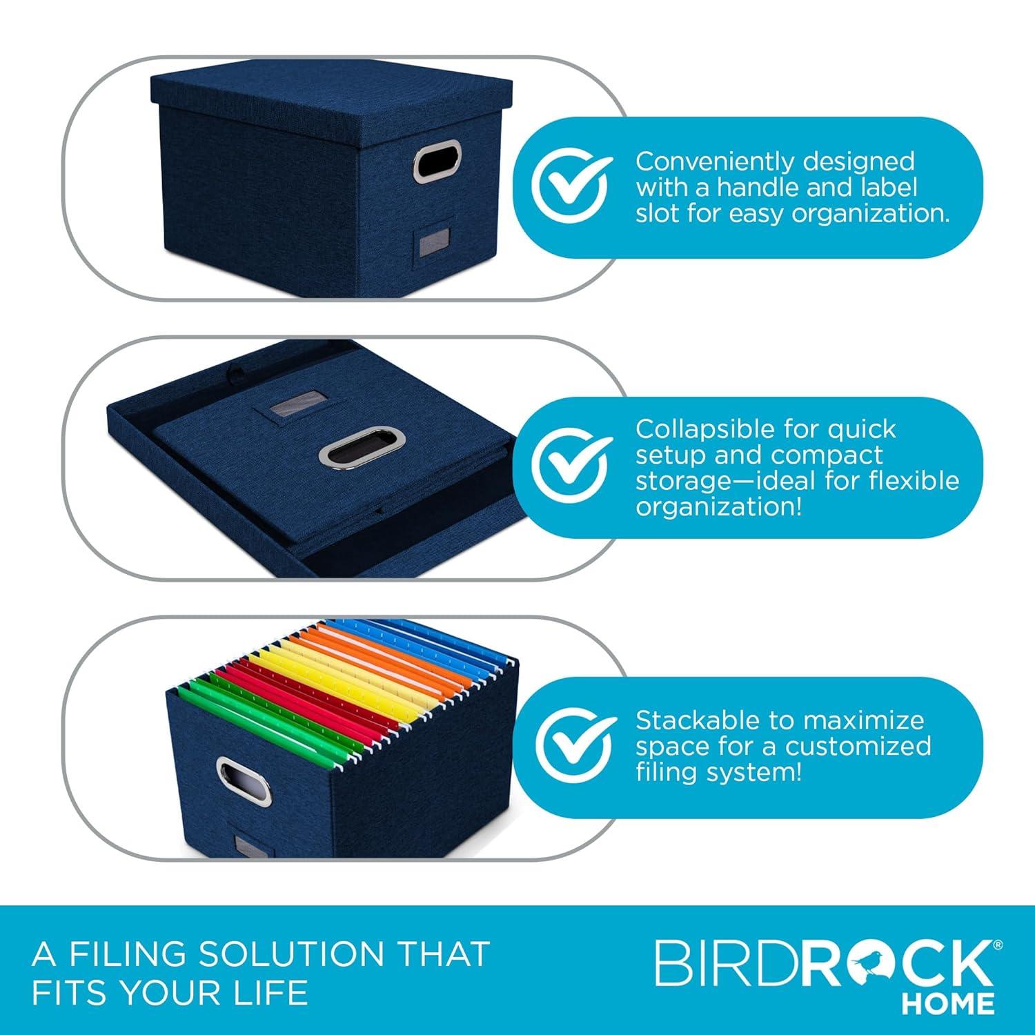 BirdRock Home Internet's Best Collapsible File Storage Fabric Box & Reviews | Wayfair