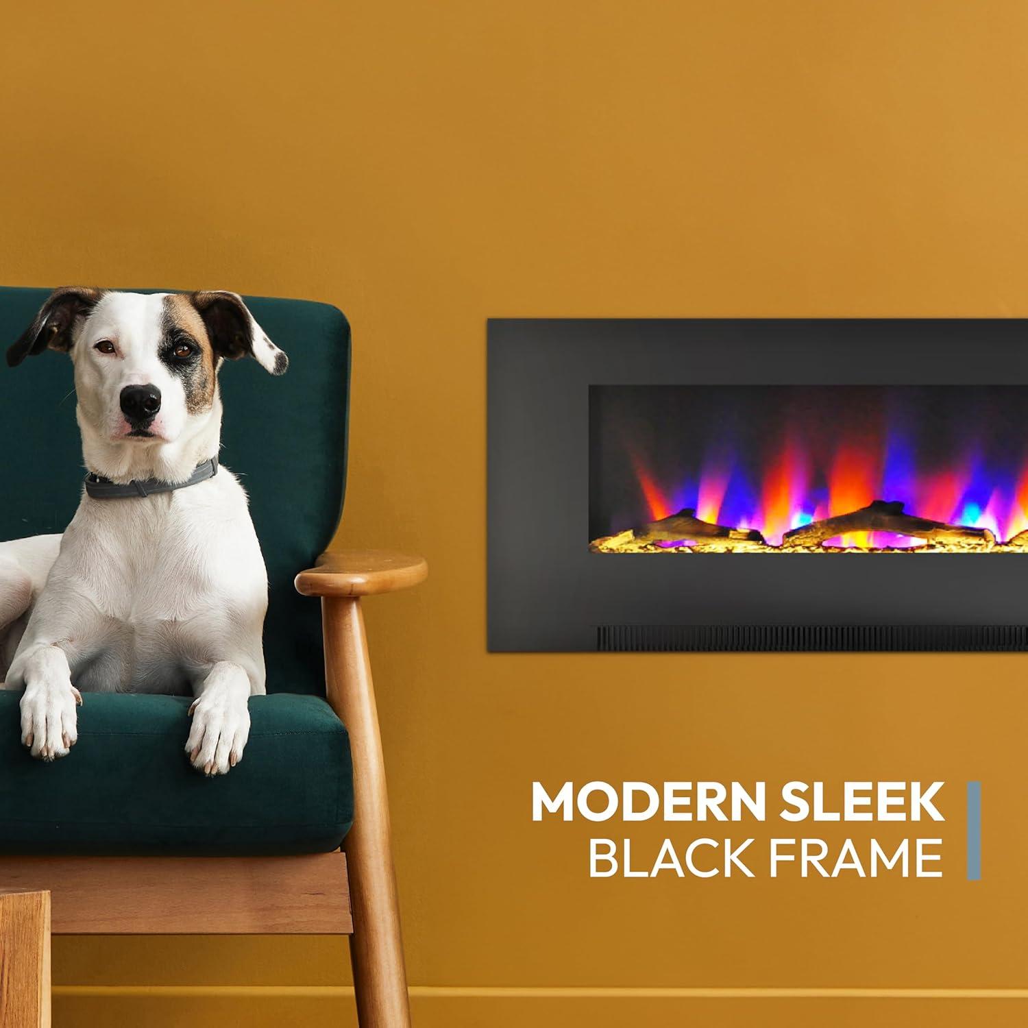 Cambridge Cambridge Wall Mount Electric Fireplace Heater with Remote Control for Indoor Use in Living Room, Bedroom, Home Office