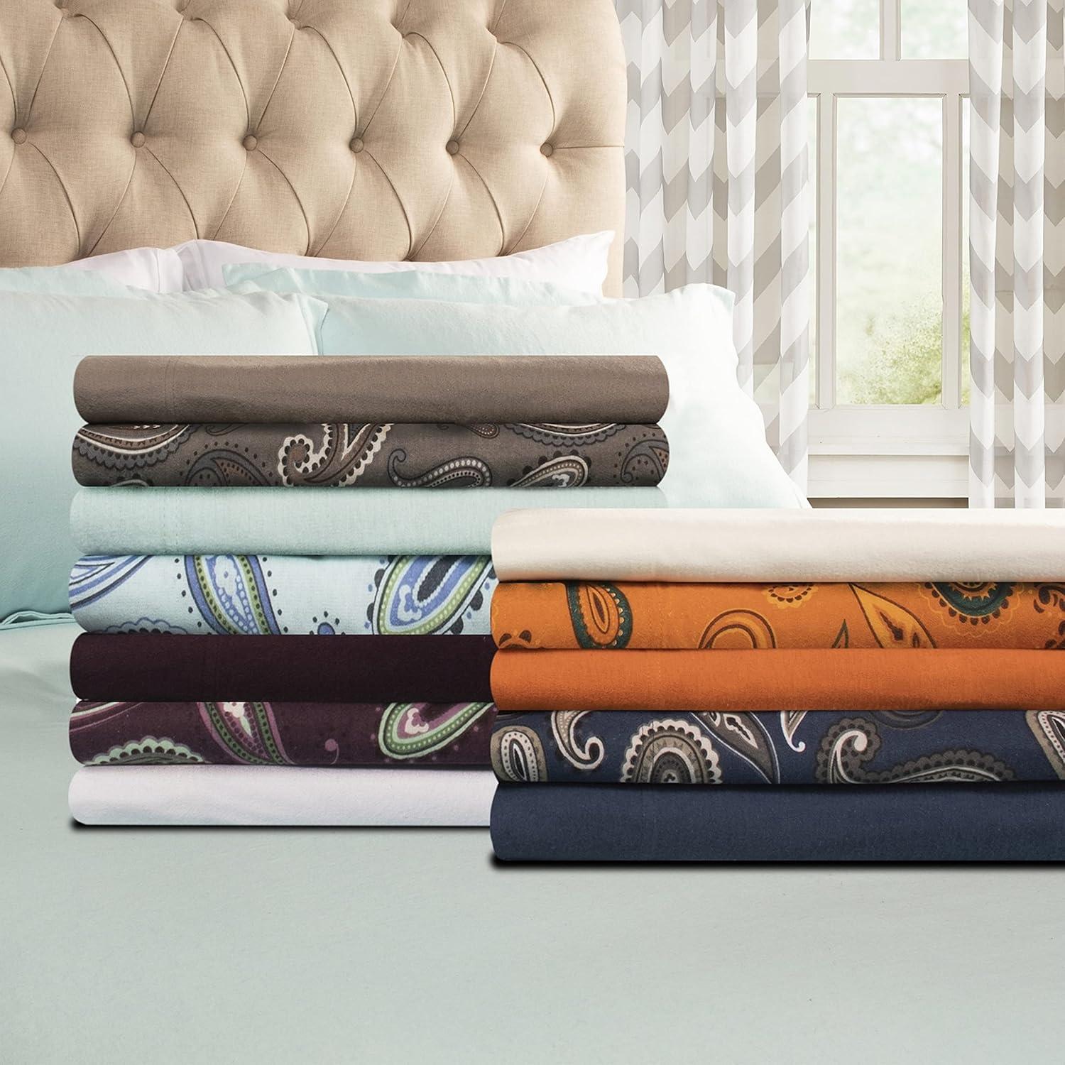 Superior 100% Cotton Flannel Paisely Pillowcase (Set of 2)