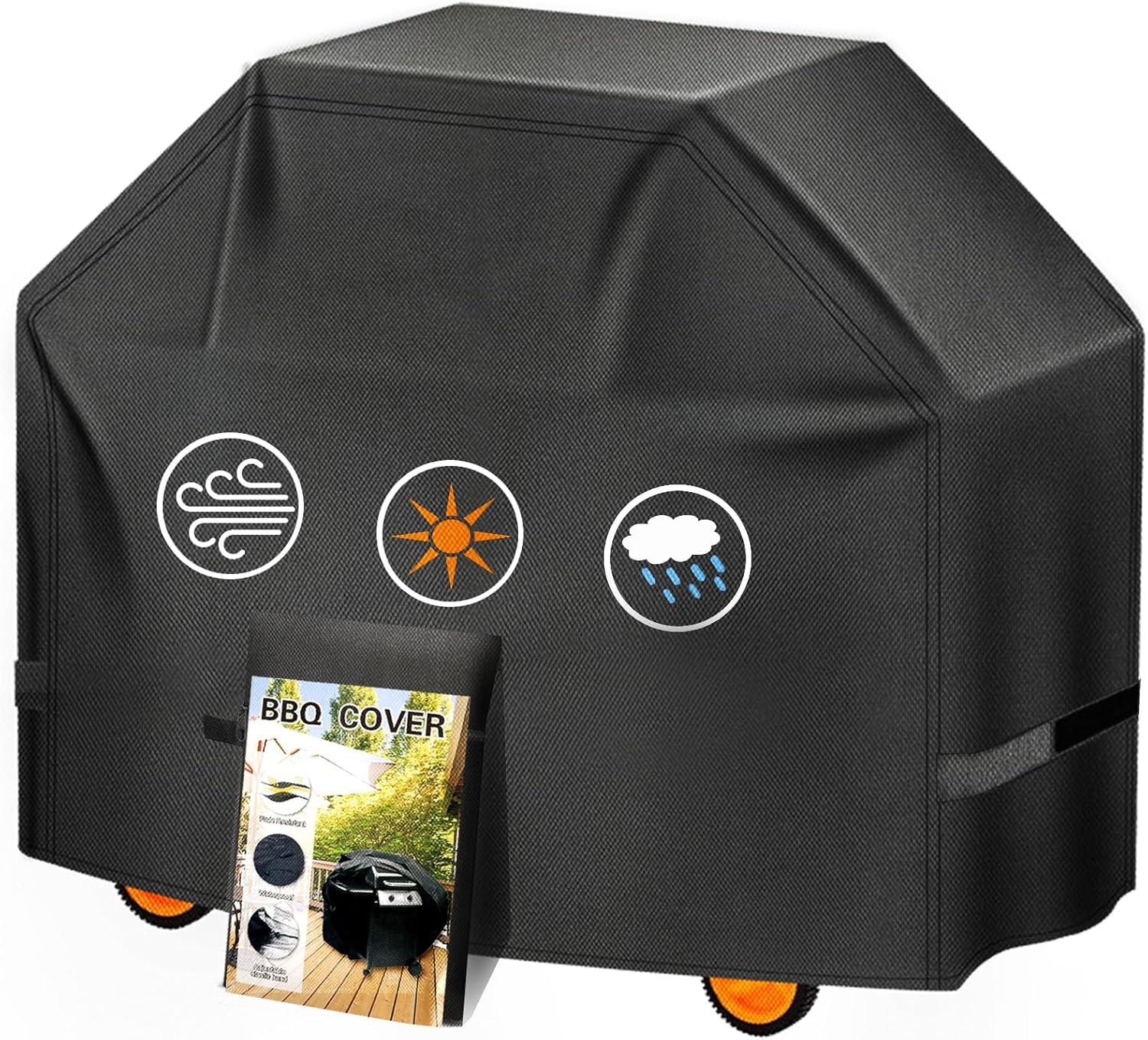 58 Inch Black Heavy Duty Waterproof BBQ Grill Cover