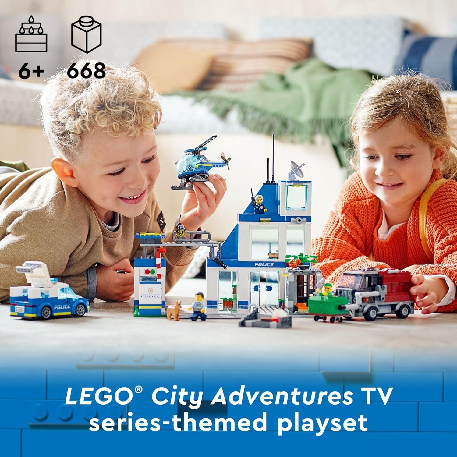 LEGO City Police Station Truck Toy & Helicopter Set 60316