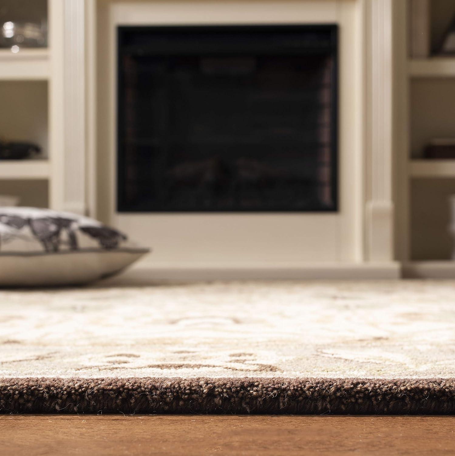 Anatolia AN512 Hand Tufted Indoor Area Rug - Ivory/Brown - 8'x8' - Safavieh