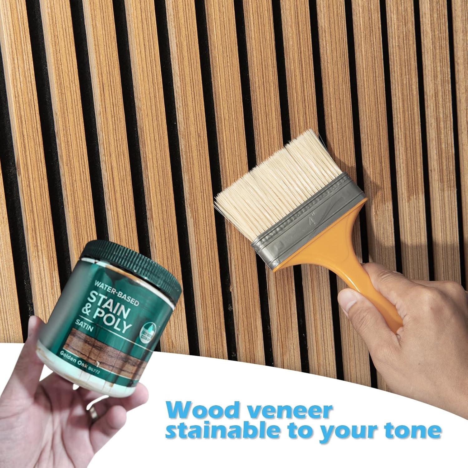 Art3d 2-Pack 108" x 12" Acoustic Wood Panels for Wall, Soundproof Wood Slat Panel for Wall and Ceiling, 3D Fluted Sound Absorbing Paneling for Interior Wall Decor, Living Room, Bedroom - Peach