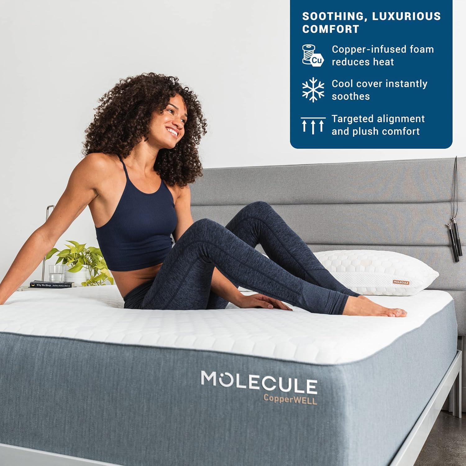 MOLECULE CopperWELL 12" Cooling Gel Memory Foam Medium Plush Mattress