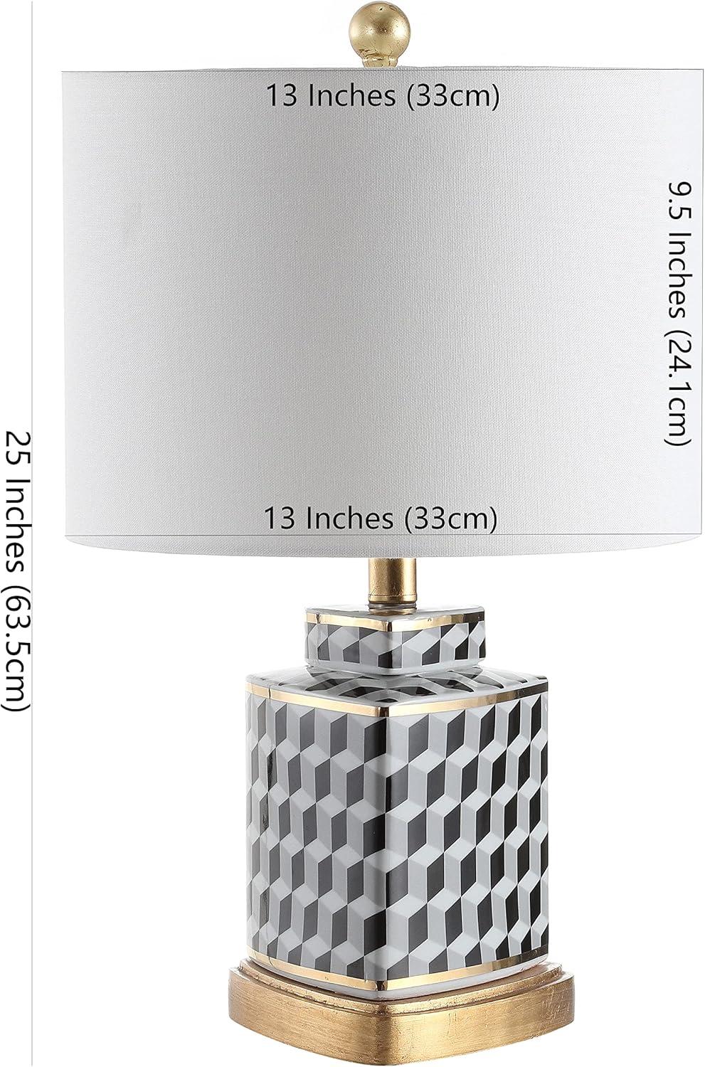 Alisha Table Lamp - Black/White - Safavieh.