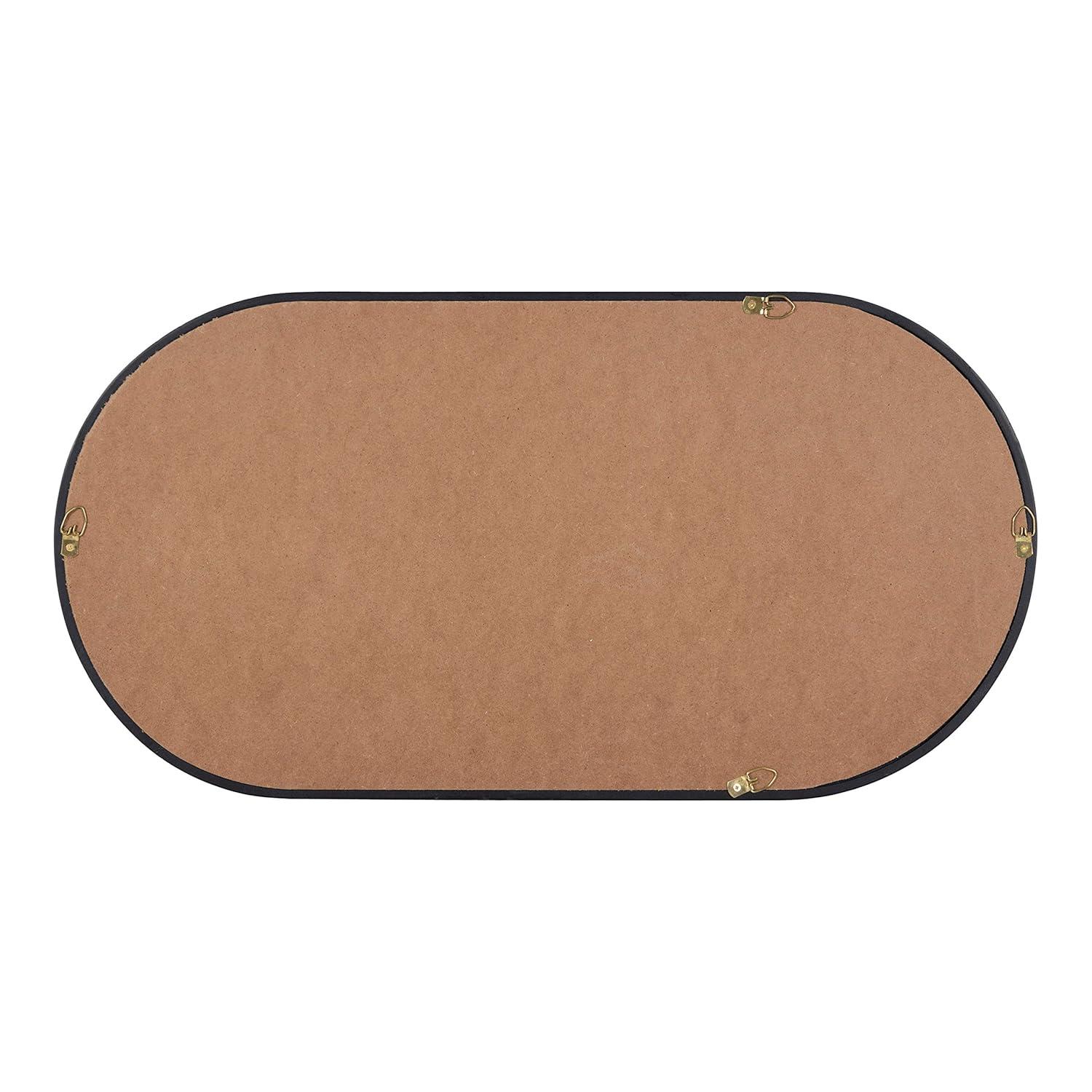 12" x 24" Travis Oval Wall Mirror Gold - Kate & Laurel All Things Decor: Modern MDF Frame, No Assembly Required