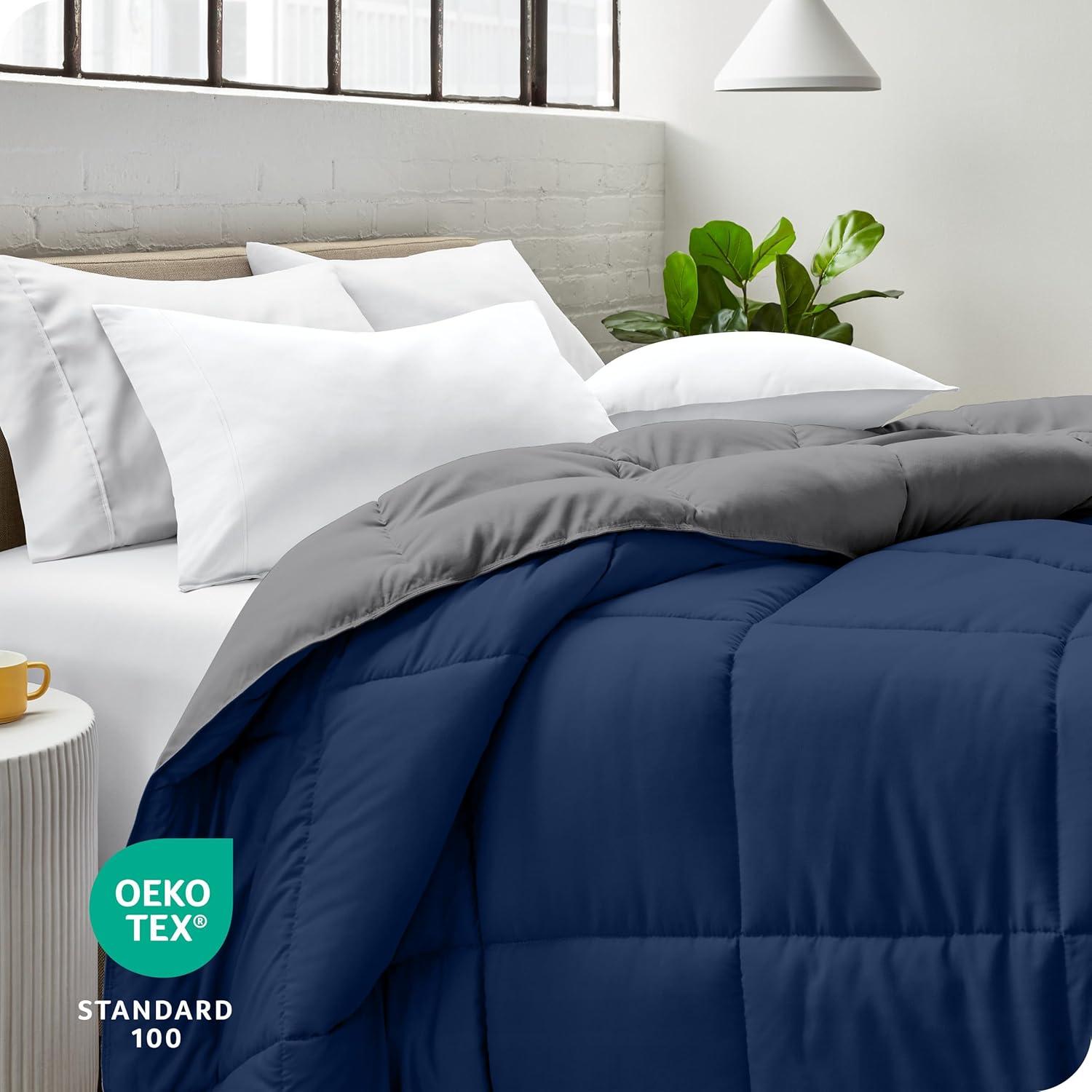 Bare Home Premium Ultra Soft Modern & Contemporary Box Stitch Comforter