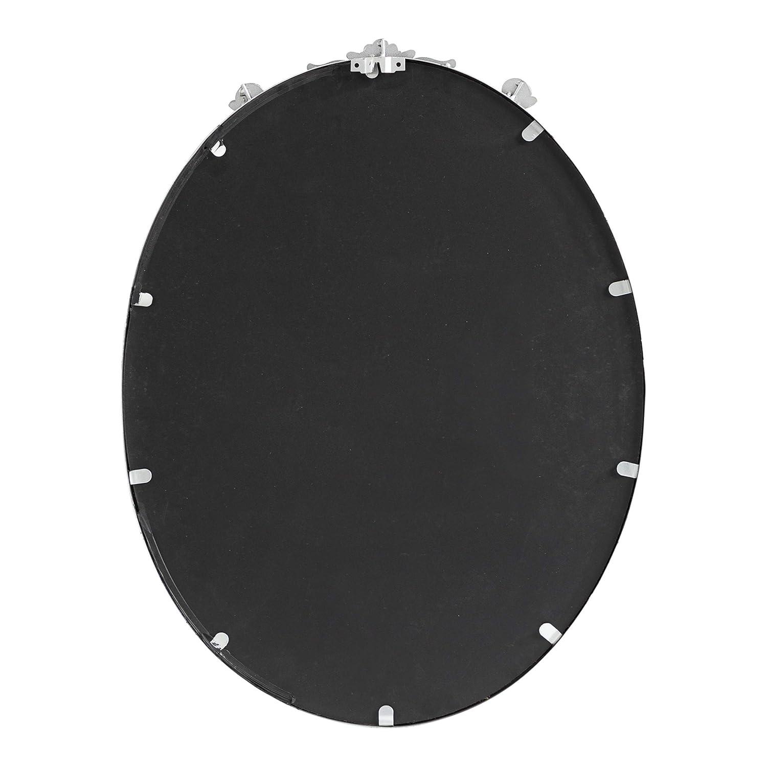 Kate & Laurel All Things Decor 18"x24" Arendahl Traditional Vertical Oval Wall Mirror Silver: No Assembly, Metal Frame, Wall Mounted
