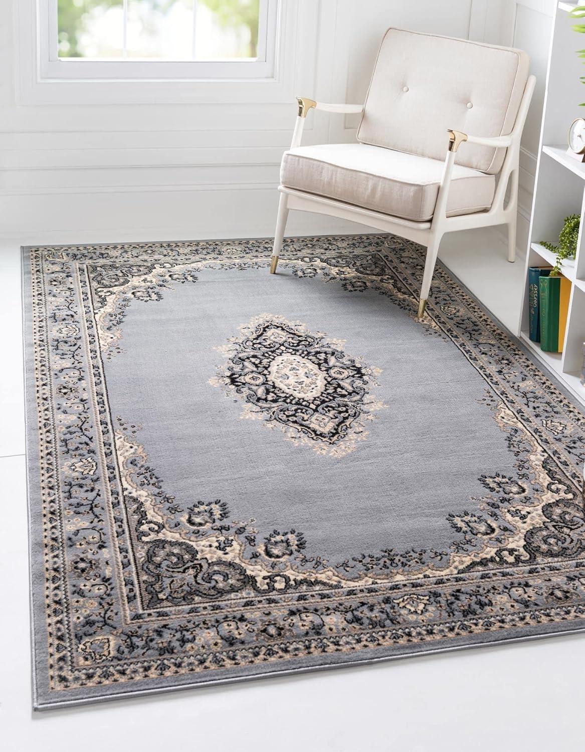 Unique Loom Reza Collection Area Rug - Washington (9'  x 12' Rectangle Black/Gray)