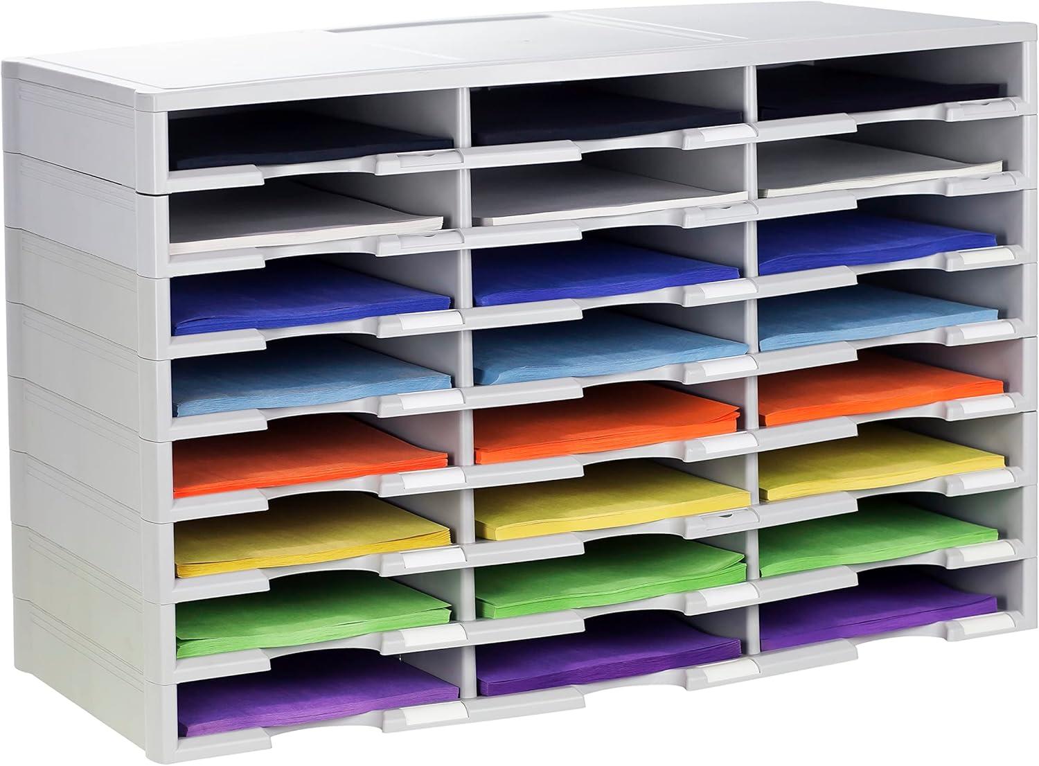 Storex 24-Compartment Literature Organizer, Gray (Drop Ship Approved Packing) (replaces 61610U01C)