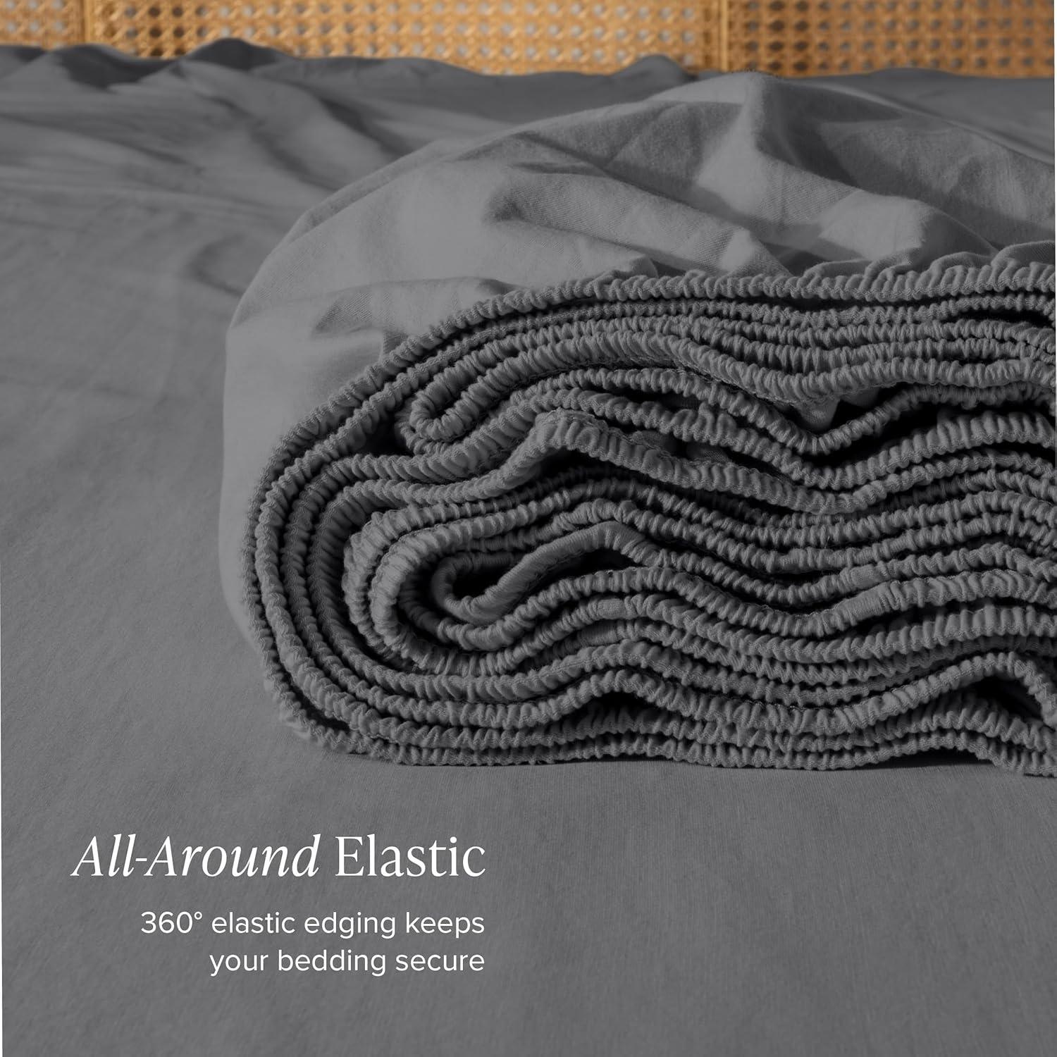 Bare Home Organic 100% Cotton Jersey Knit Fitted Sheet