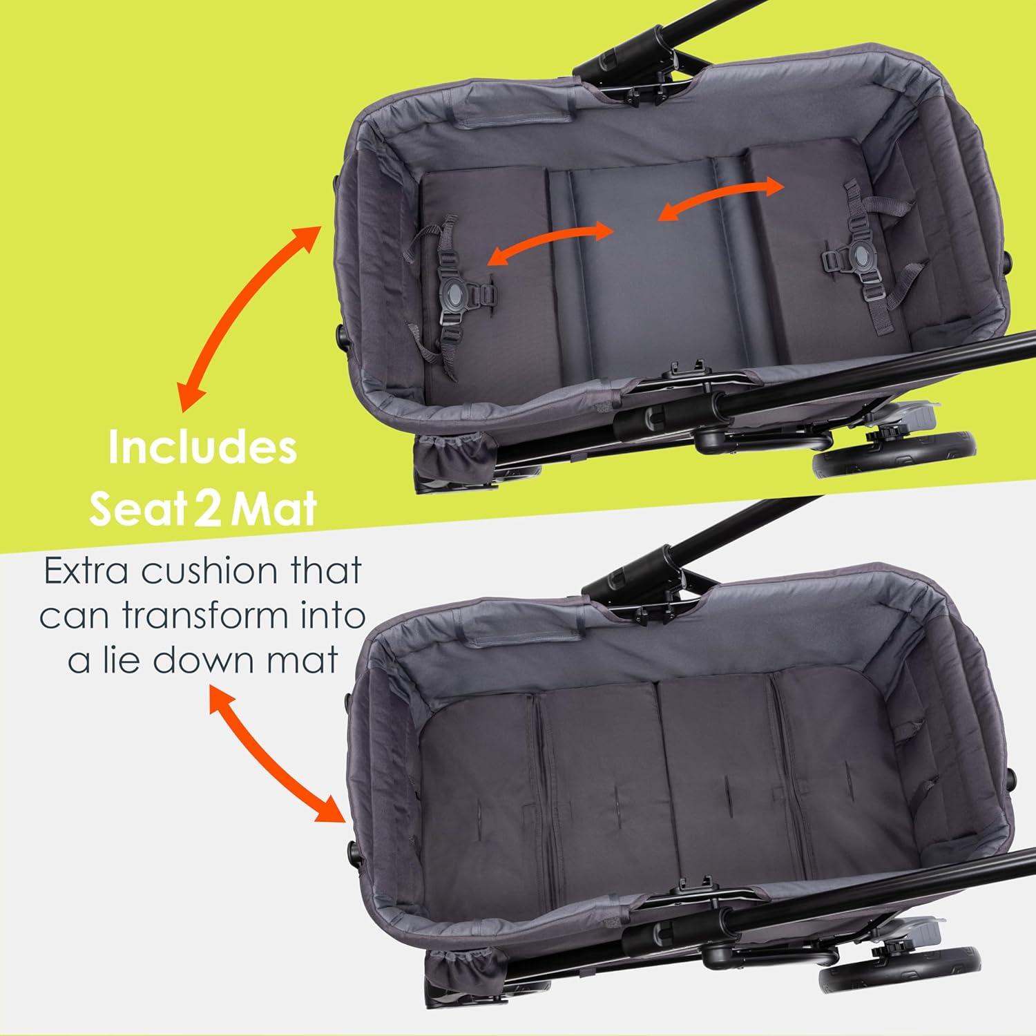 Navigator Plus Double Stroller Wagon in Midnight Gray