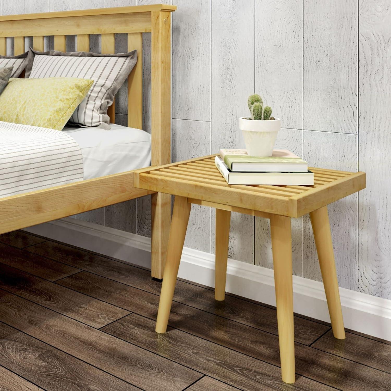 Plank+Beam Entryway Bench, Solid Wood End of Bed Bench for Bedroom, Hallway, Porch, 19”
