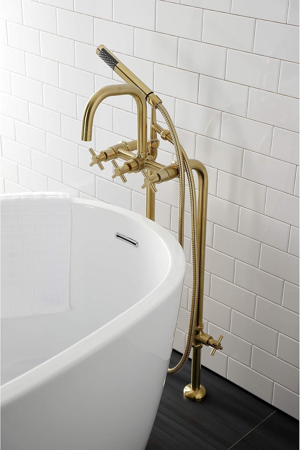 Kingston Brass Concord Freestanding Tub Faucet with Supply Line and Stop Valve