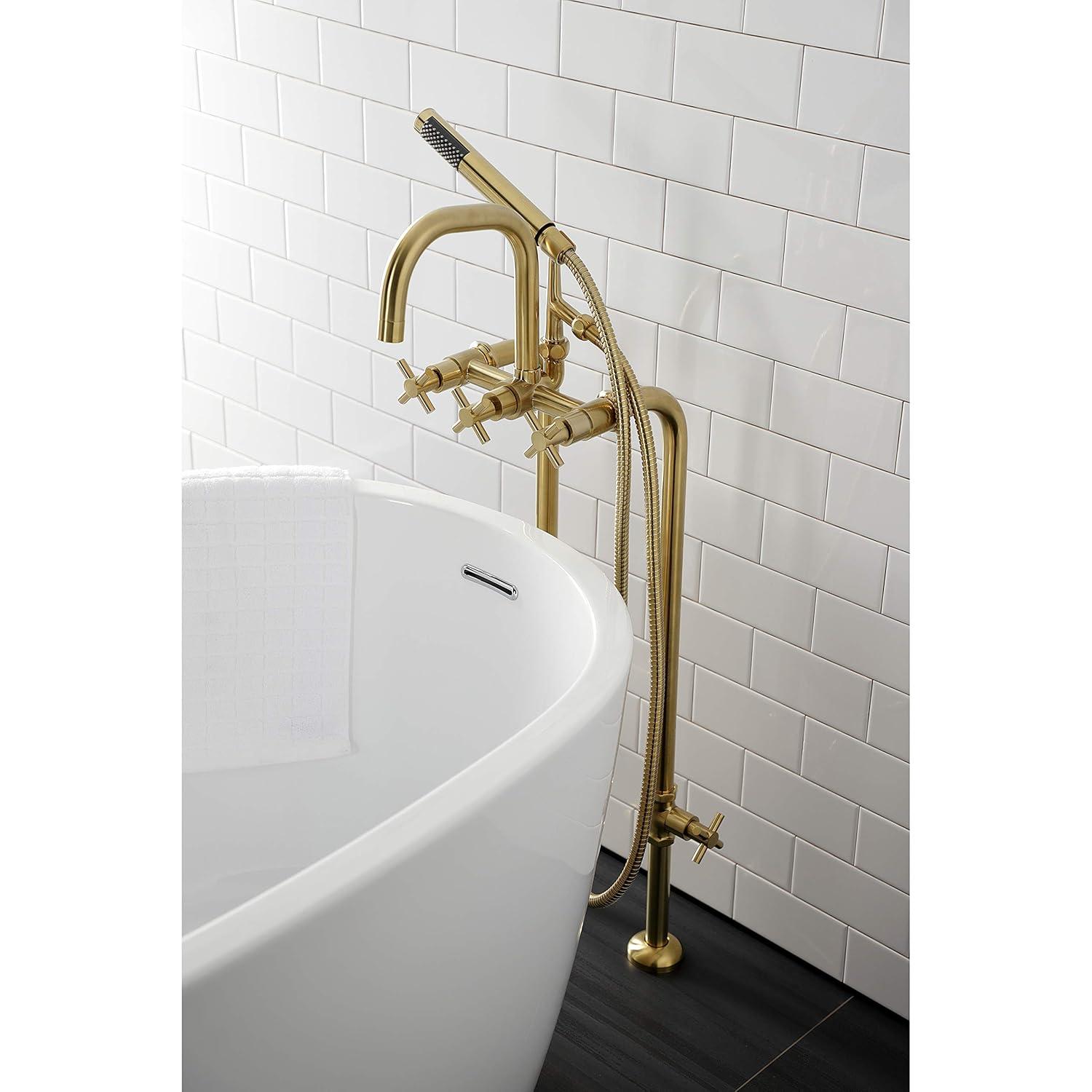 Kingston Brass Concord Freestanding Tub Faucet with Supply Line and Stop Valve
