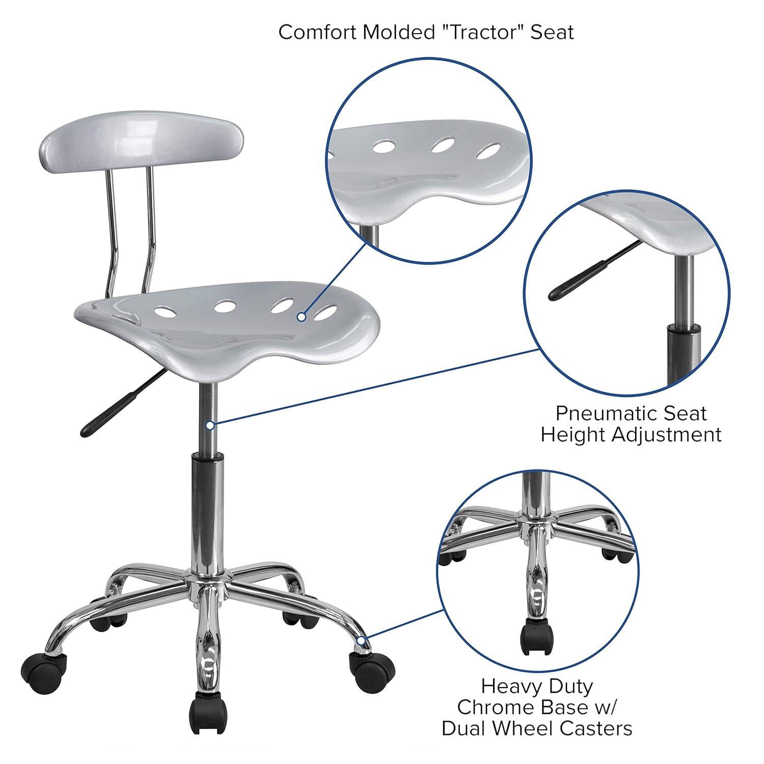 Flash Furniture Bonavant Adjustable Swivel Chair for Desk and Office with Tractor Seat