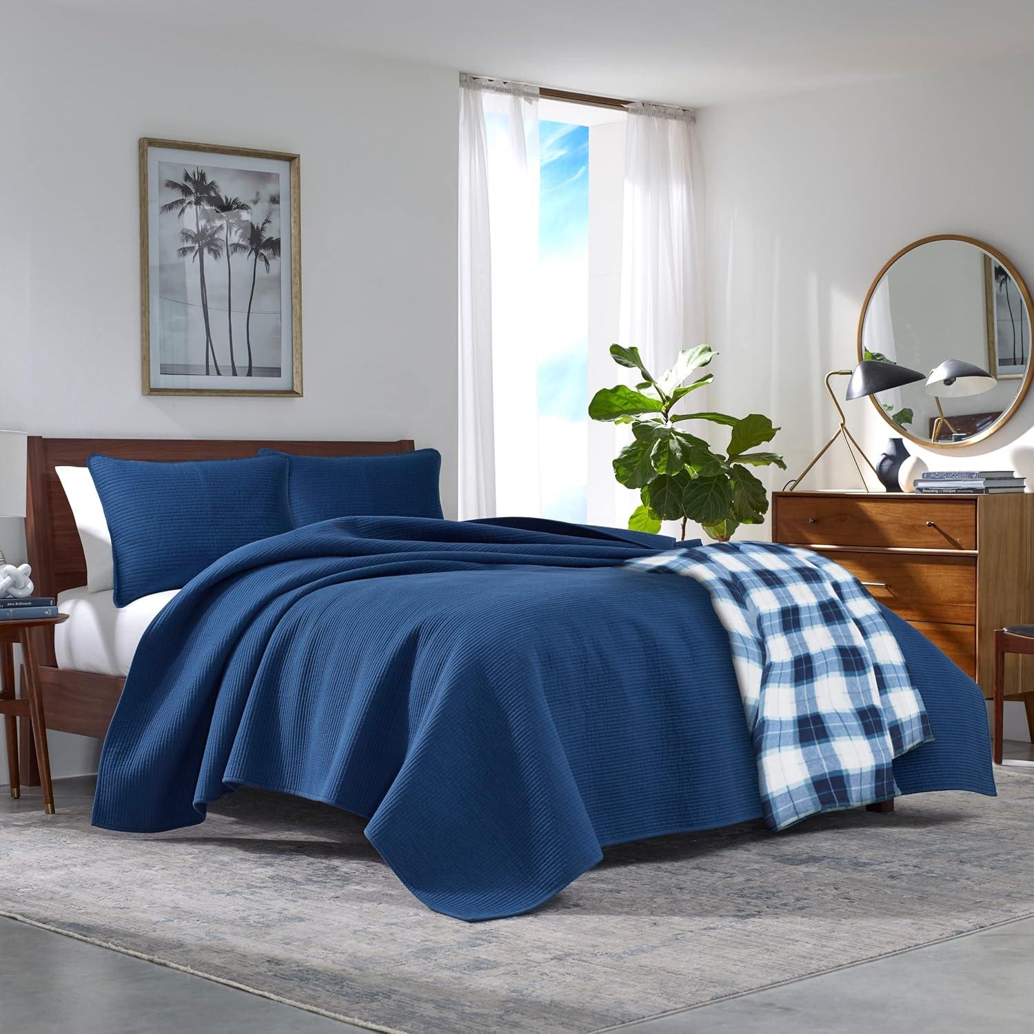 Northsail Plaid Blue Plush Fleece Full/Queen Blanket