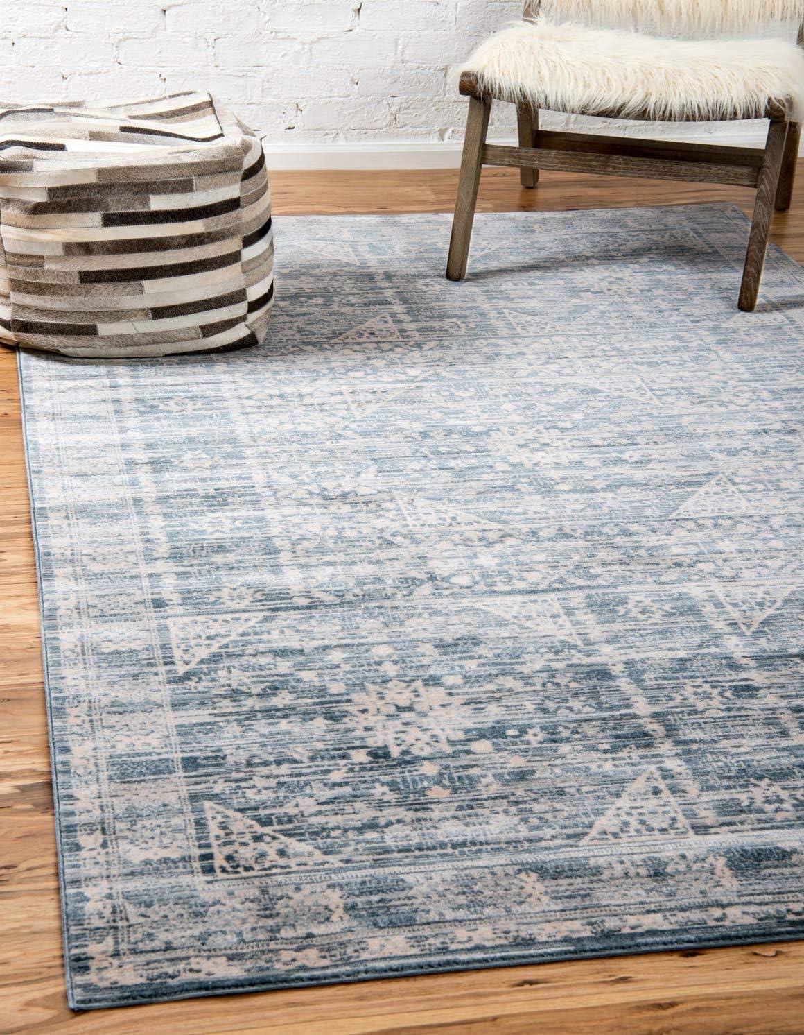 Unique Loom Paris Collection Area Rug - Louisa (7' 1" x 10' Rectangle Dark Gray/Beige)