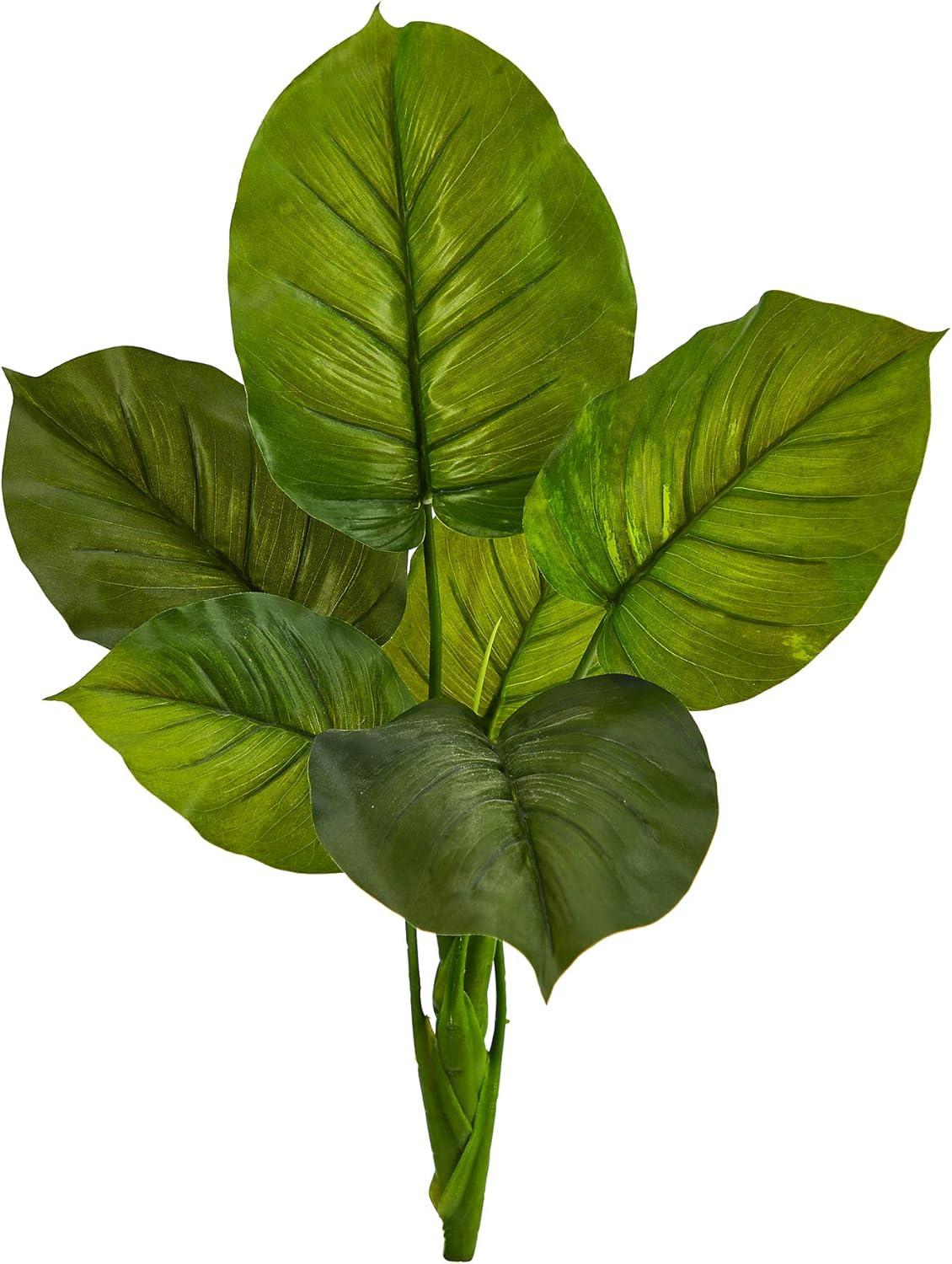 Nearly Natural 27-in Large Philodendron Leaf Artificial Bush Plant (Set of 4)