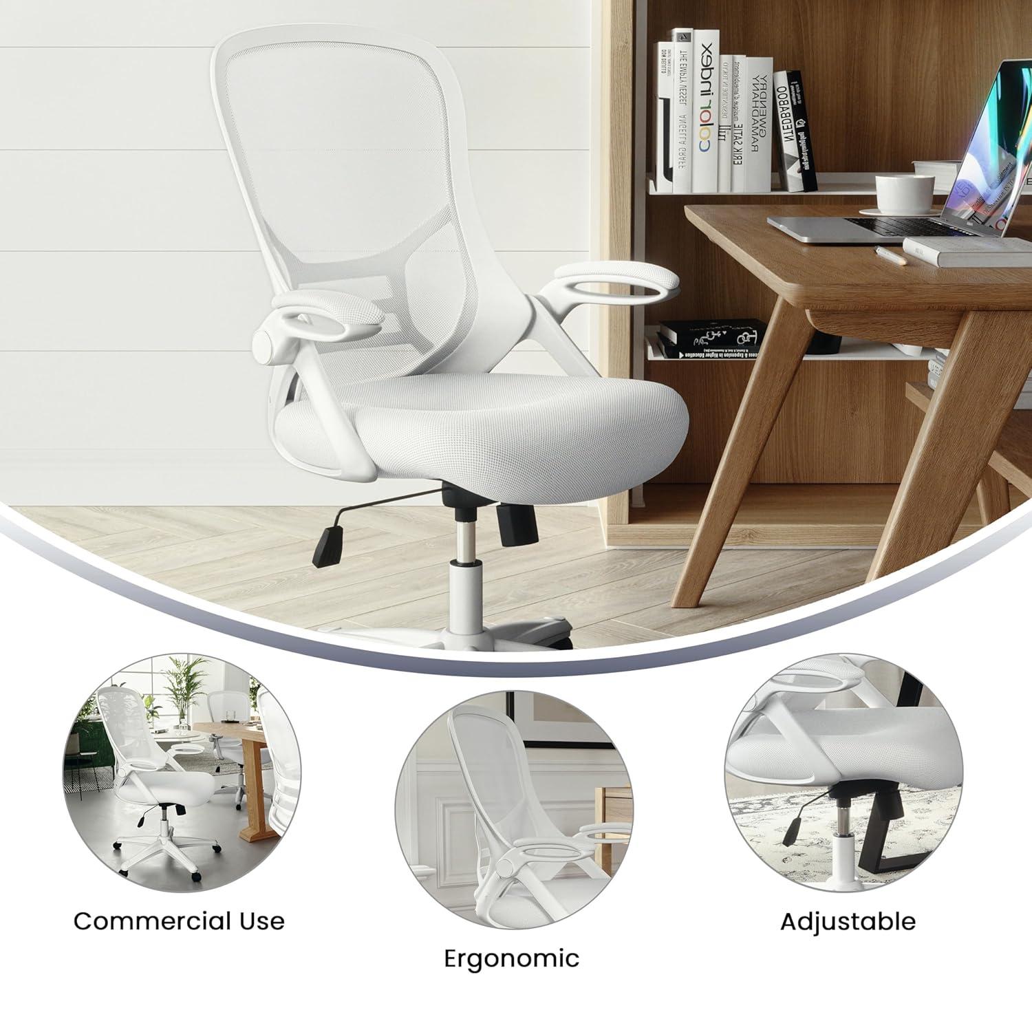 Flash Furniture Cappello High-Back Mesh Swivel Ergonomic Office Chair with Flip-Up Arms