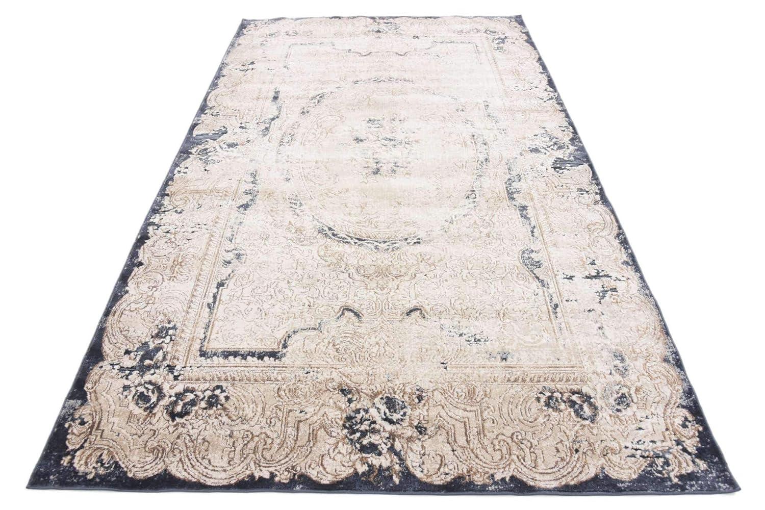 Unique Loom Chateau Collection Area Rug - Adams (5' 1" x 8' Rectangle Cream/Brown)