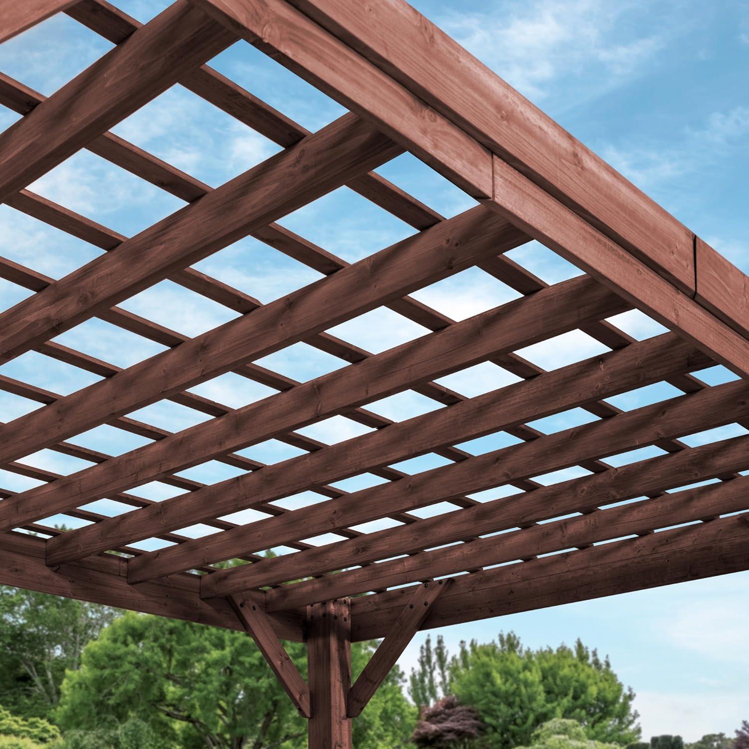 Backyard Discovery Backyard Discovery Brockton 14' x 10' Modern Cedar Wood Outdoor Patio Pergola Kit with PowerPort