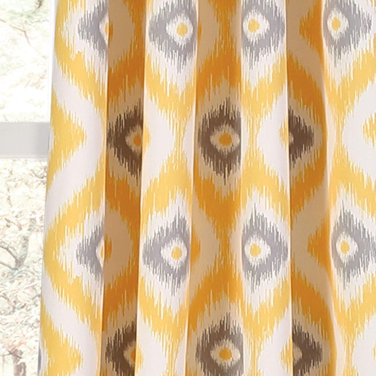 Lush Decor Diamond Ikat Polyester Semi Sheer Curtain Pair (Set of 2)