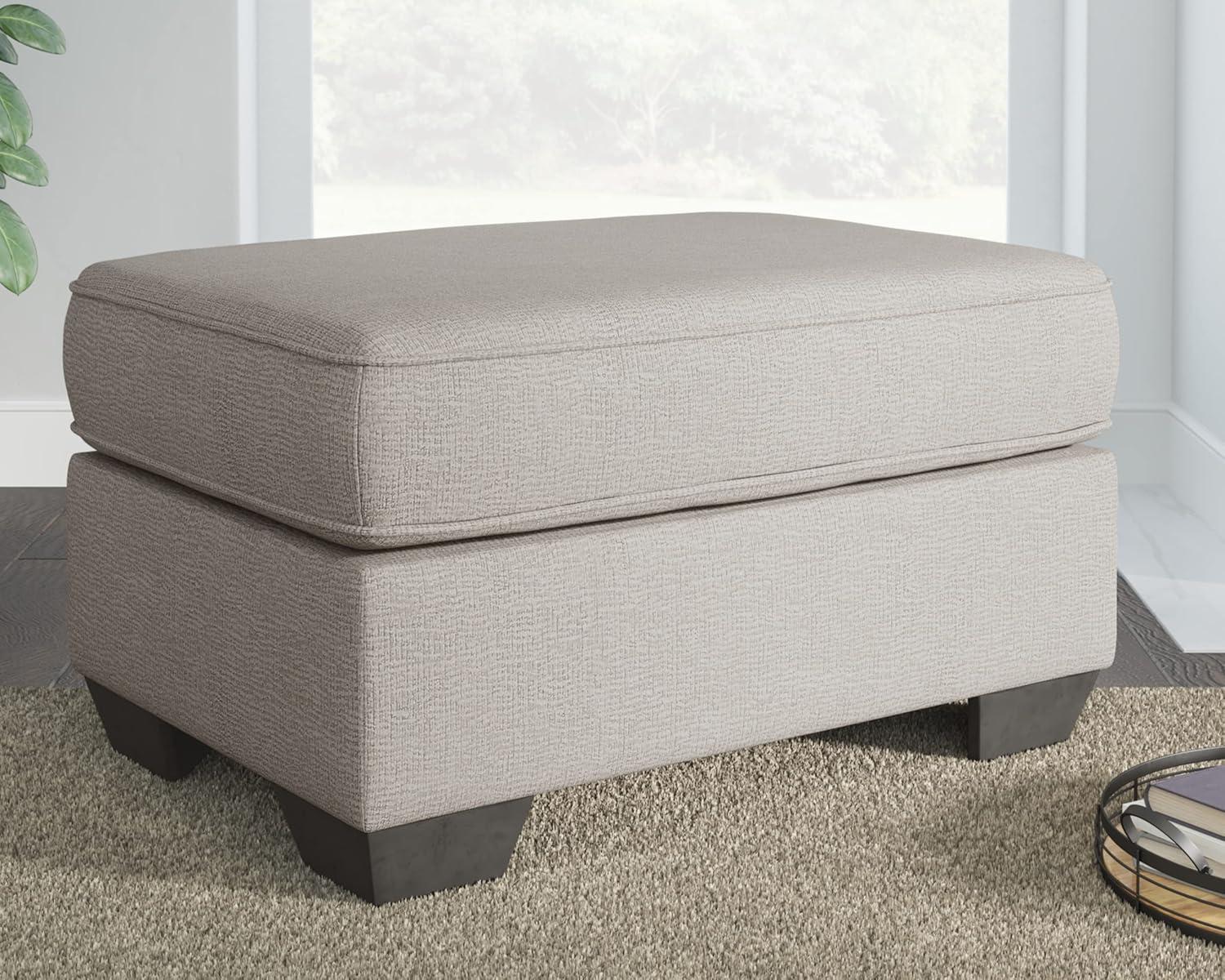 Signature Design by Ashley Contemporary Greaves Ottoman Chenille Stone