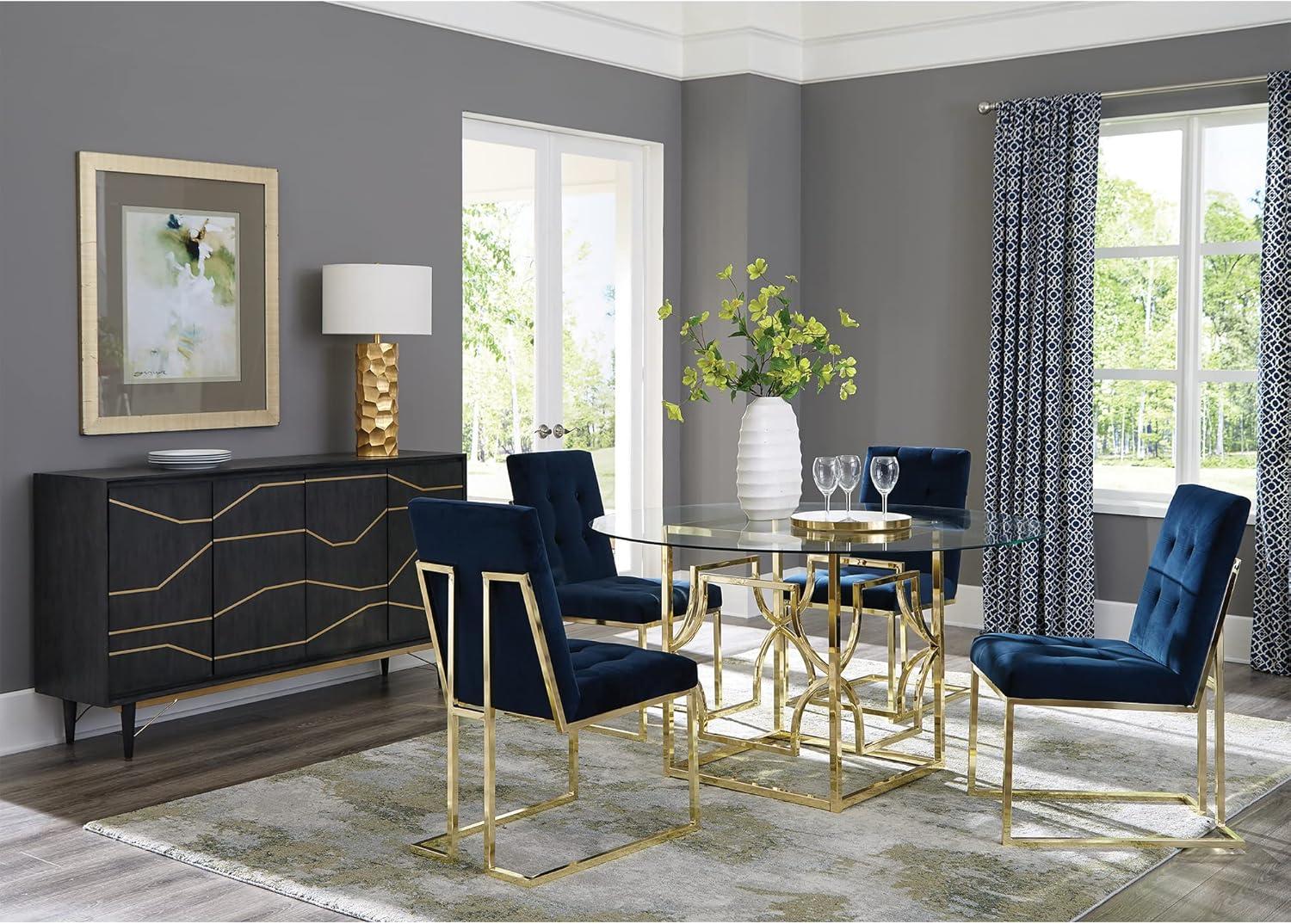 Gold Geometric Square Dining Table Base