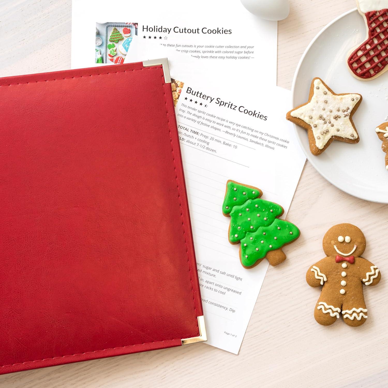 We R Classic Leather D-Ring Album 8.5"X11"-Real Red