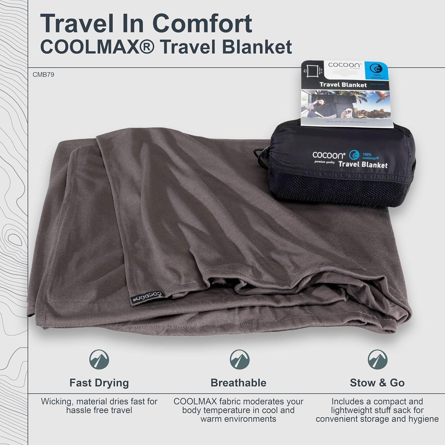 COCOON - Premium - COOLMAX Travel Blanket - Charcoal