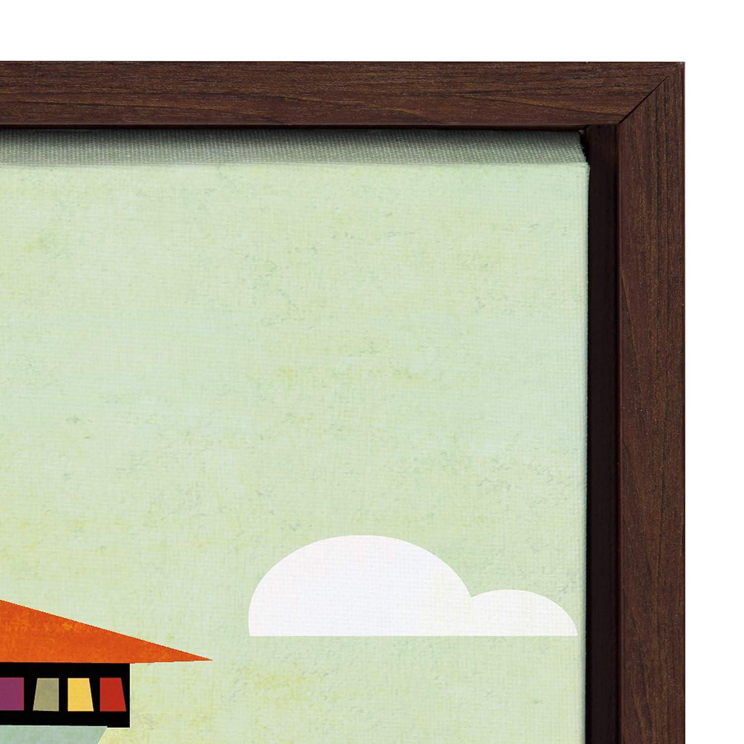 23" x 33" Sylvie Seattle Skyline Framed Canvas Wall Art by Amber Leaders Brown - Kate and Laurel