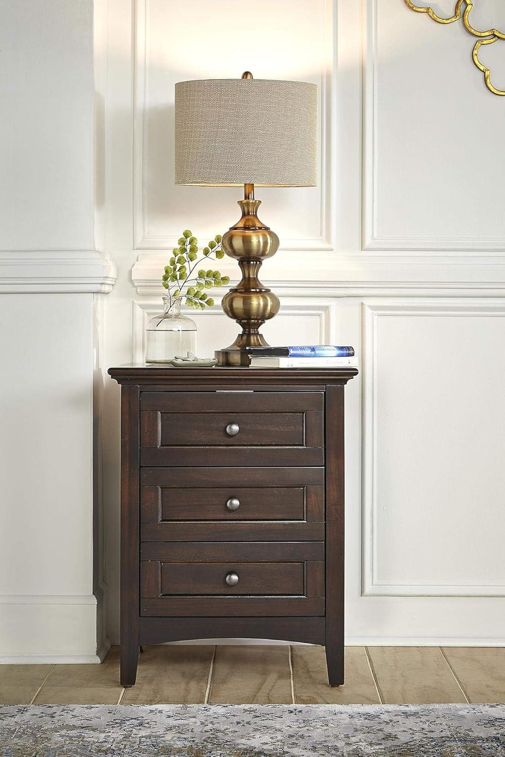 Westlake Dark Mahogany 3-Drawer Transitional Nightstand