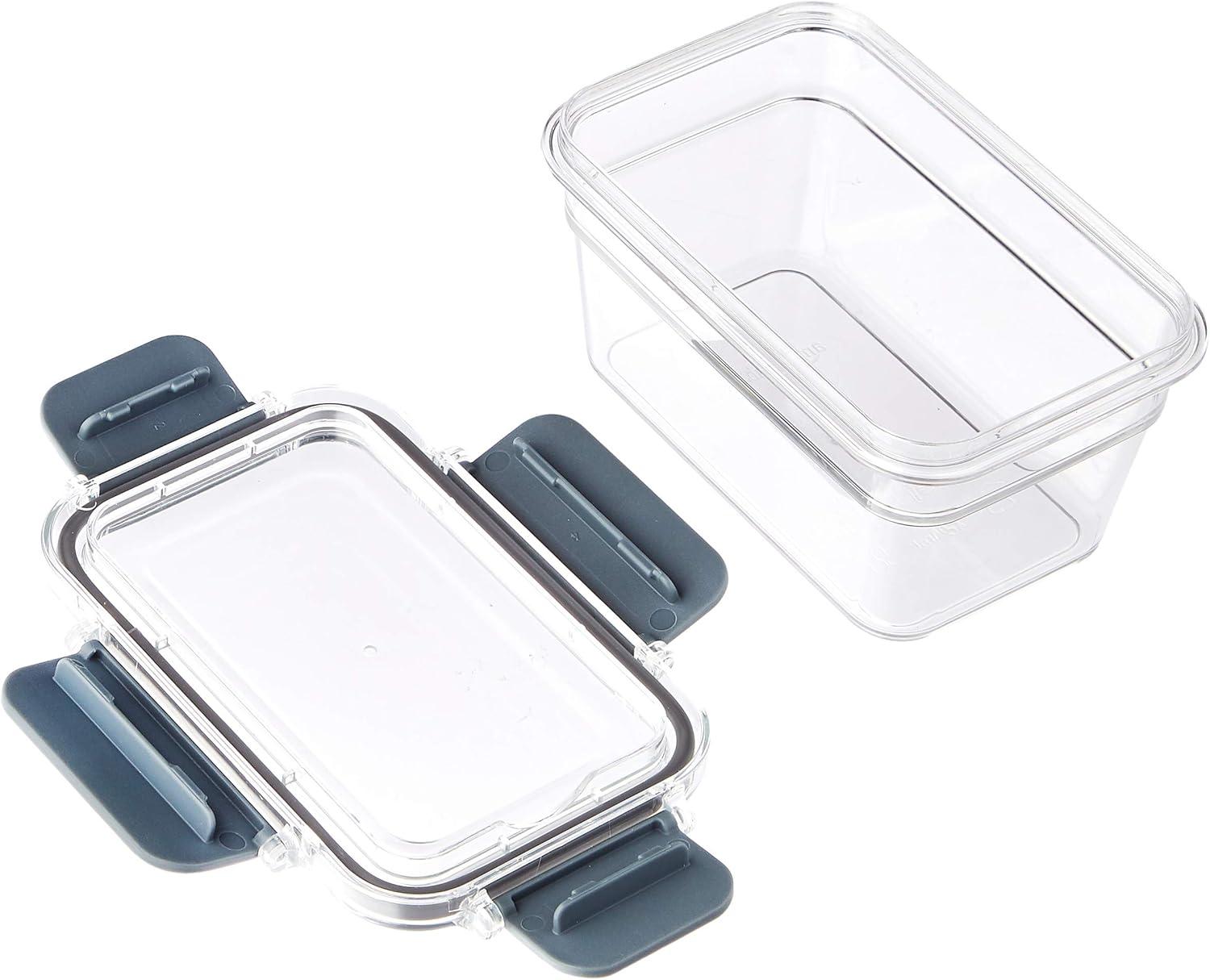 Locking Tritan Containers Clear Plastic Set of 10 Food Storage Sauce & Soup Safe