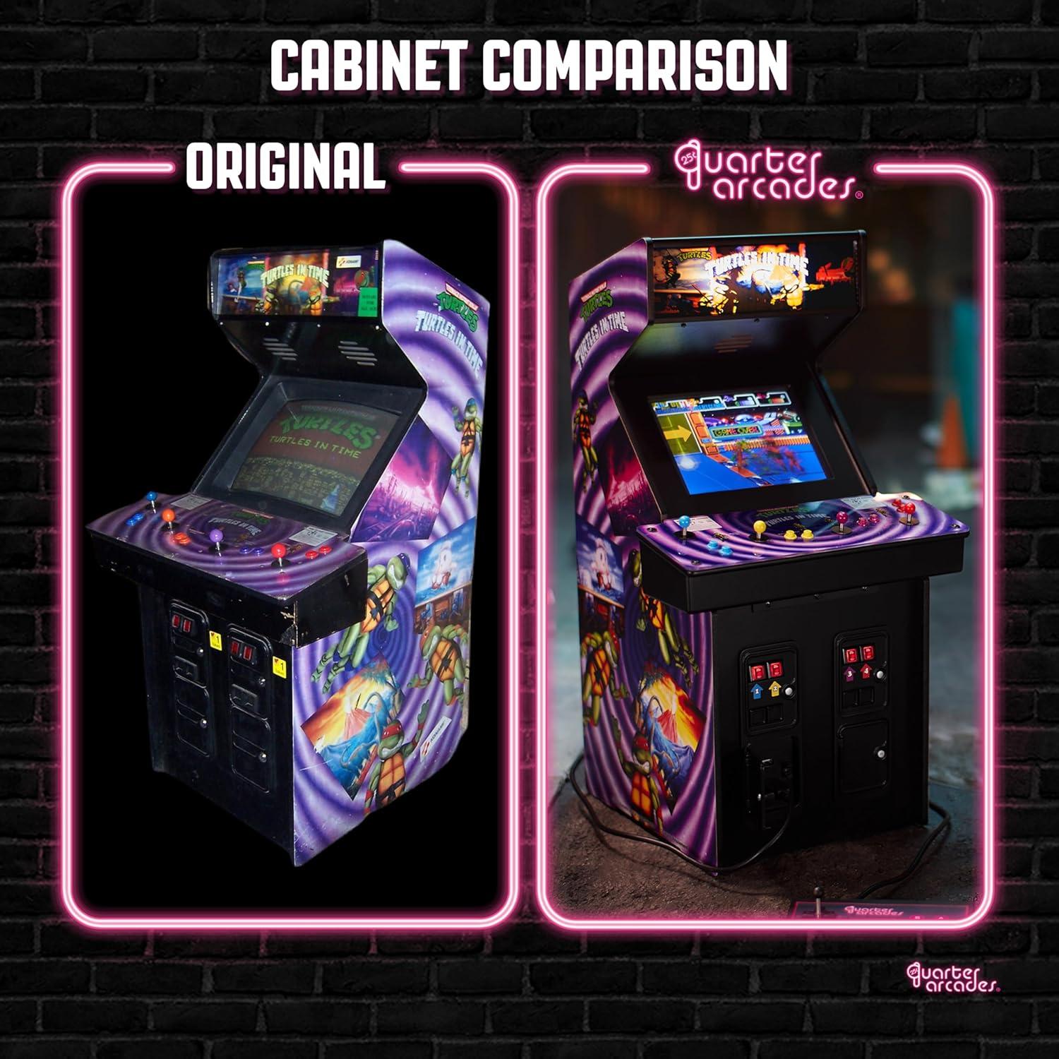 Numskull Quarter Arcades TMNT Turtles in Time Collector's Edition Mini Arcade - 1/4 Scale Authentic Wooden Replica, Original ROM, Rechargeable Battery & 3W Speakers for Retro Enthusiasts