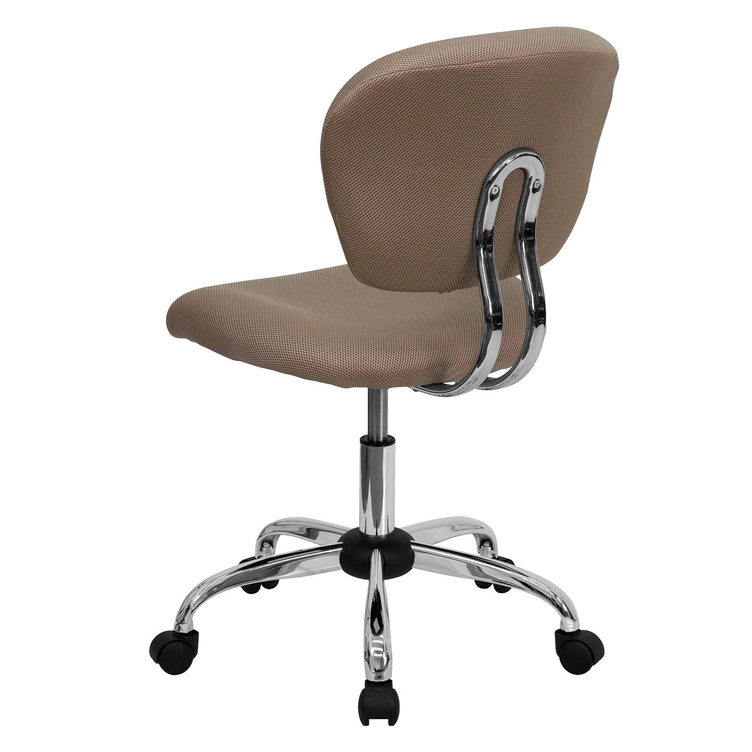 Flash Furniture Mid-Back Coffee Brown Mesh Padded Swivel Task Office Chair with Chrome Base