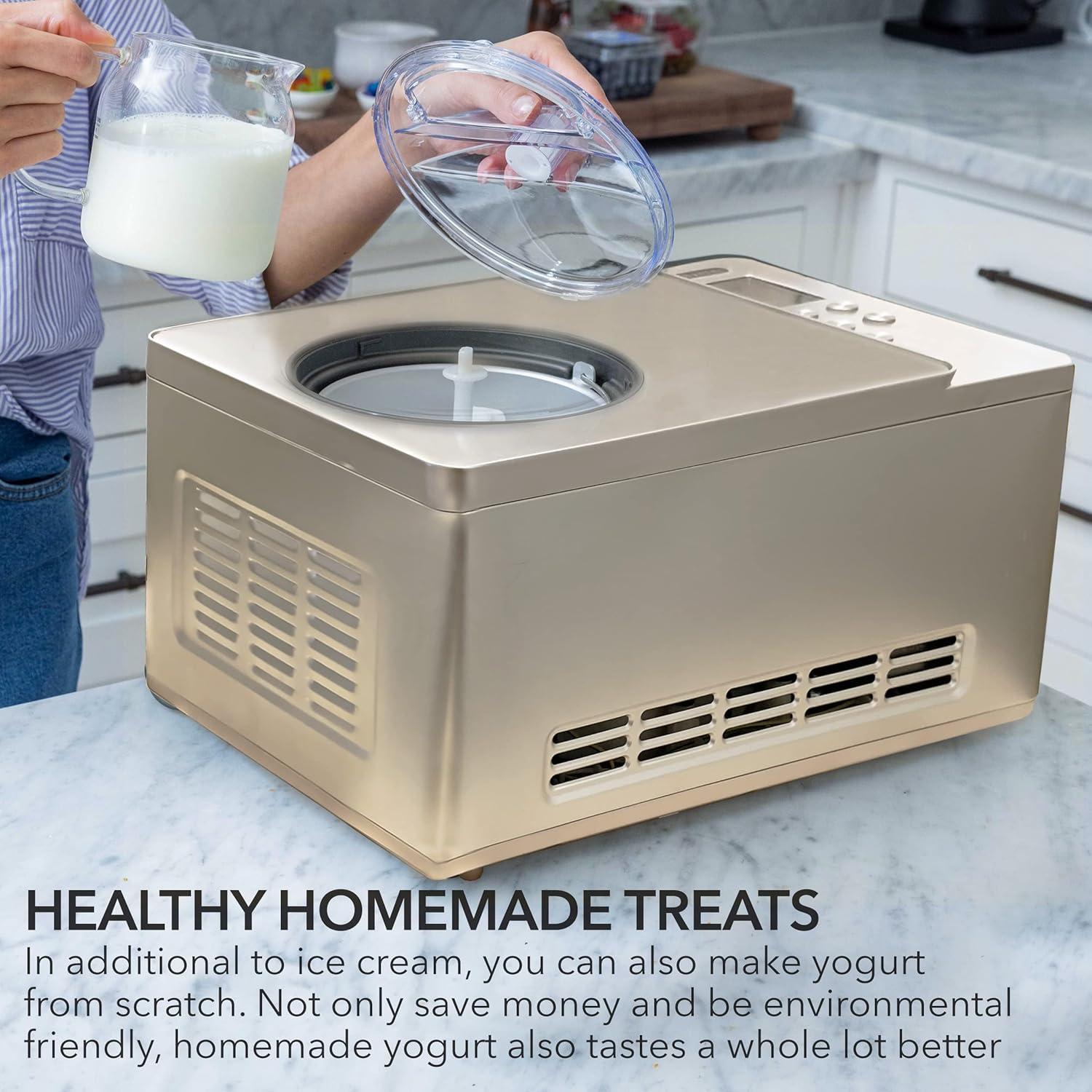 Whynter Ice Cream Maker 2 Quart Capacity Stainless Steel Bowl & Yogurt Function