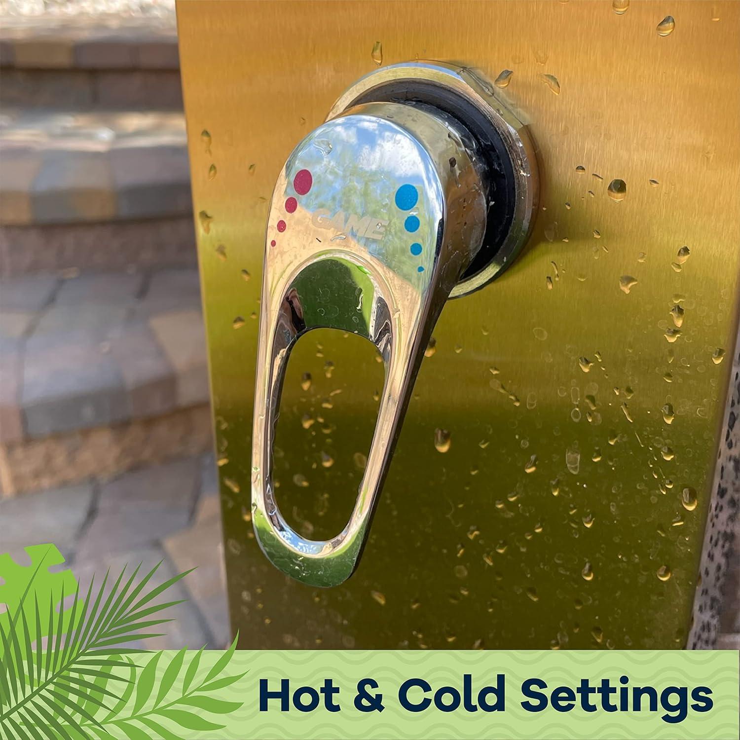 JASODI Luxury Solar Outdoor Shower, Brushed Gold and Black