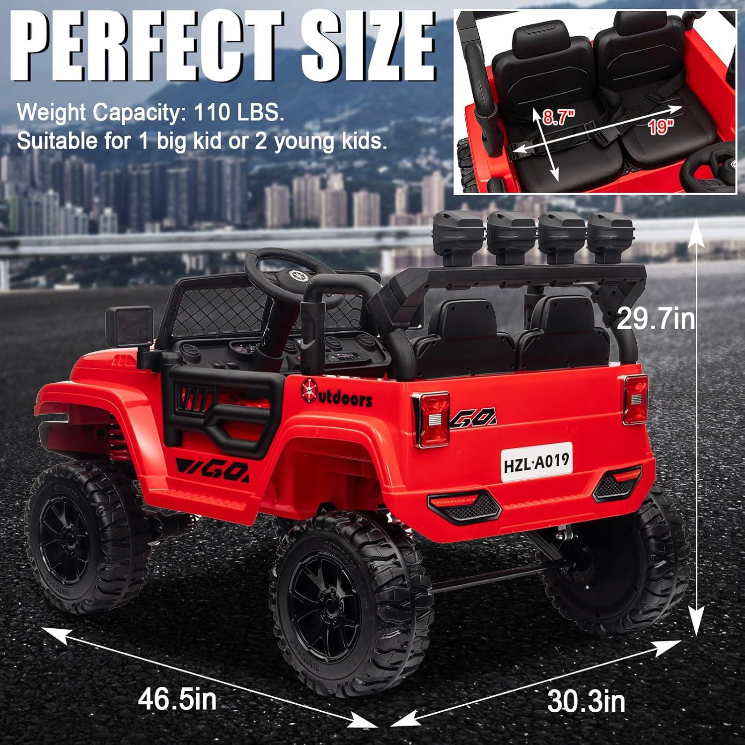 Red 24V Dual Seat Kids Electric SUV with Remote Control