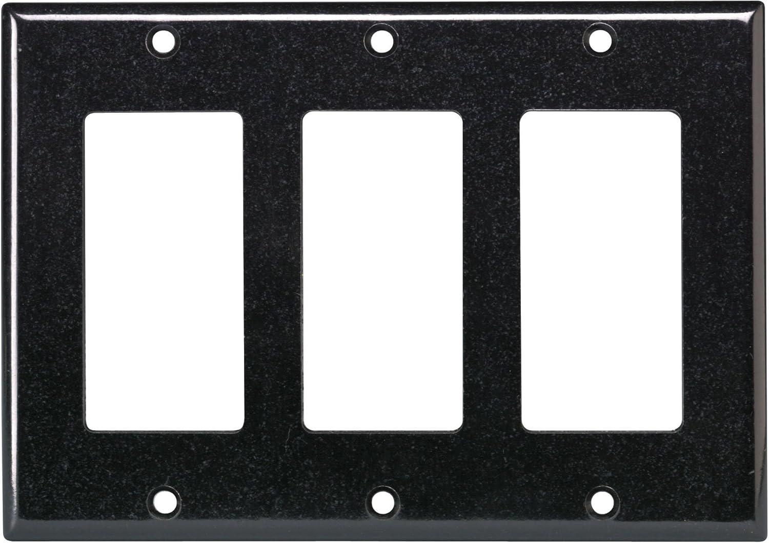 3-Gang Black Thermoset Plastic Wall Plate