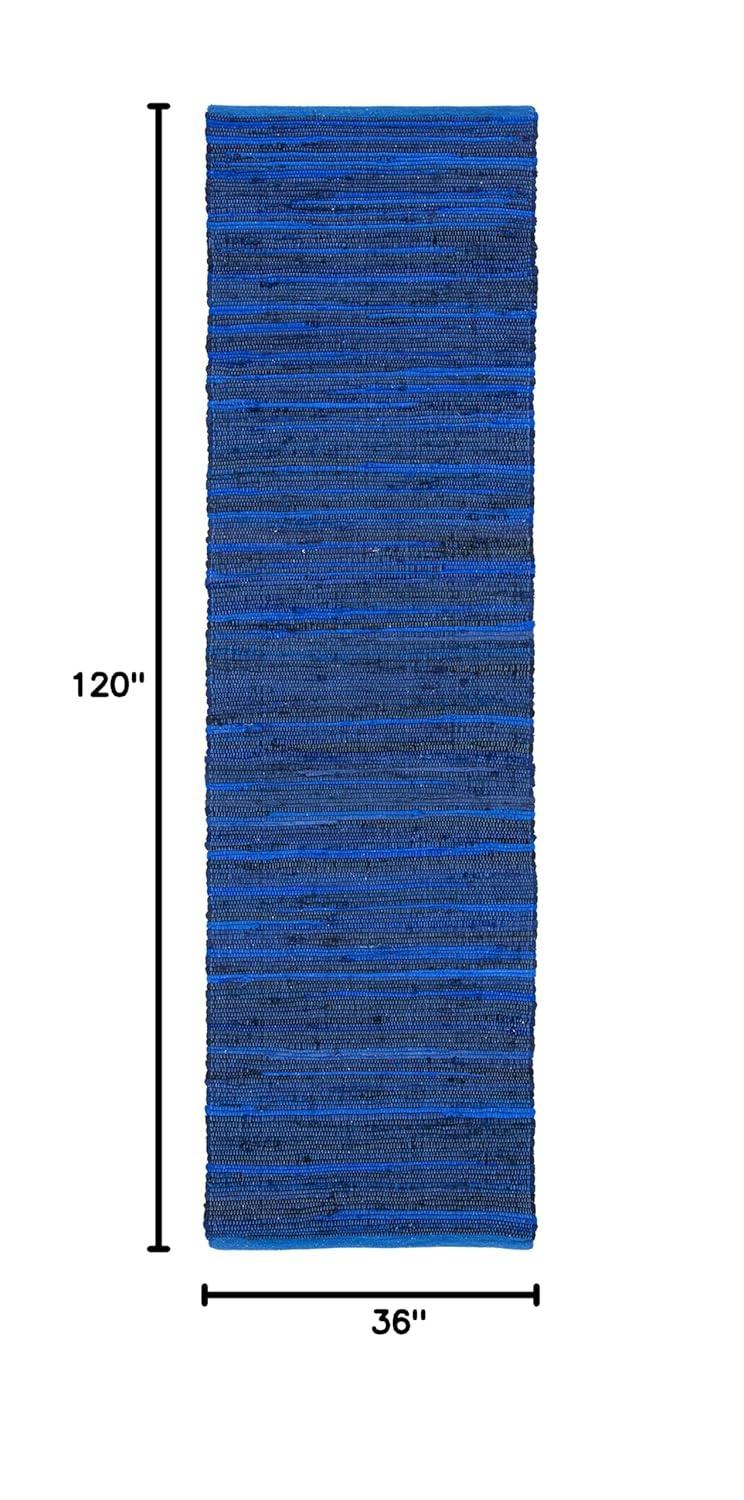 Rag Rug RAR130 Hand Woven Indoor Runner Rug - Blue/Multi - 2'3"x10' - Safavieh.