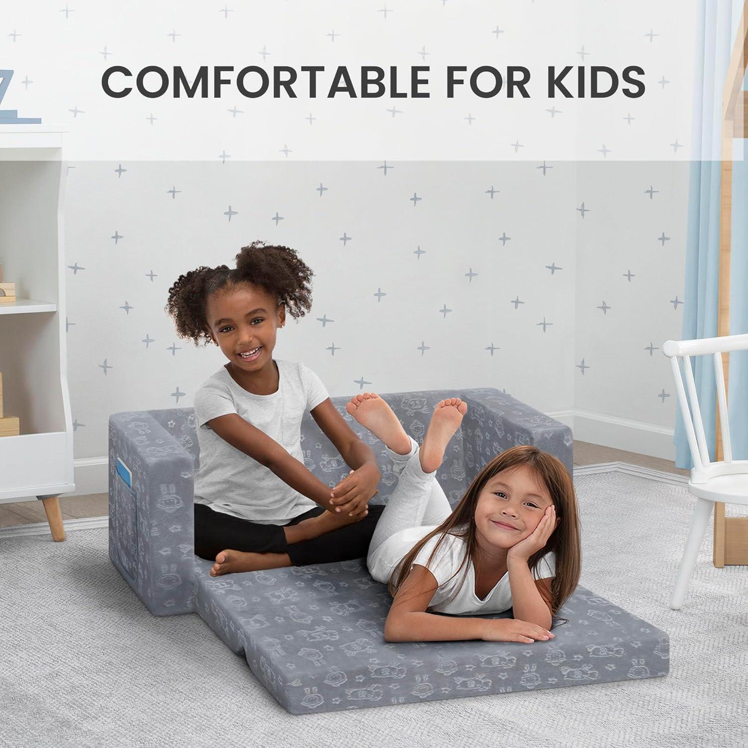 Serta Perfect Sleeper Extra Wide Comfy 2-in-1 Convertible Sofa to Lounger - Gray
