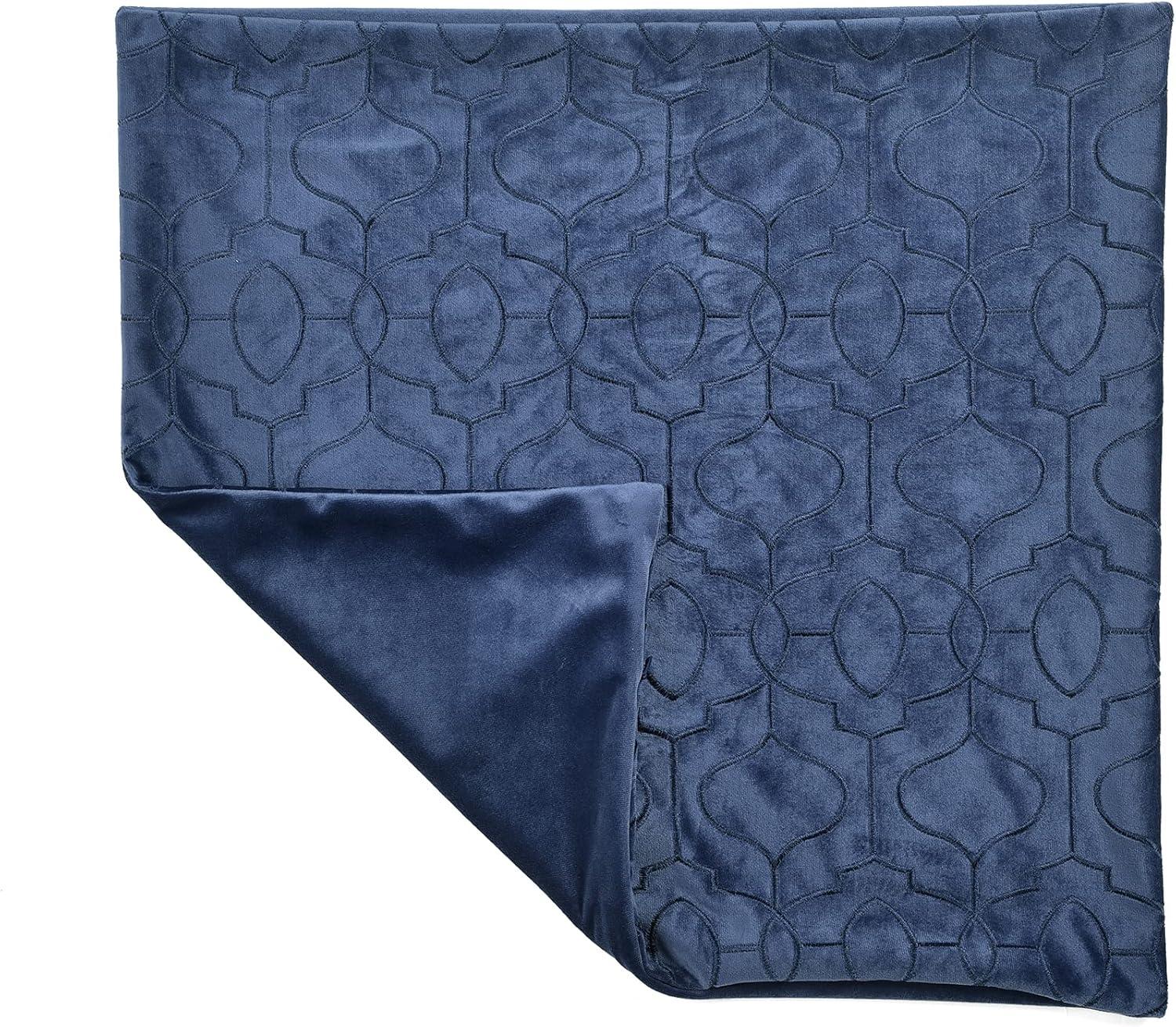 Lush Decor Polyester Velvet Geo Decorative Pillow Cover Navy Single 20 in x 20 in